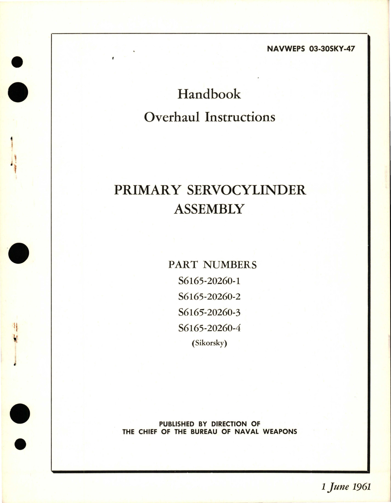 Sample page 1 from AirCorps Library document: Overhaul Instructions for Primary Servocylinder Assembly