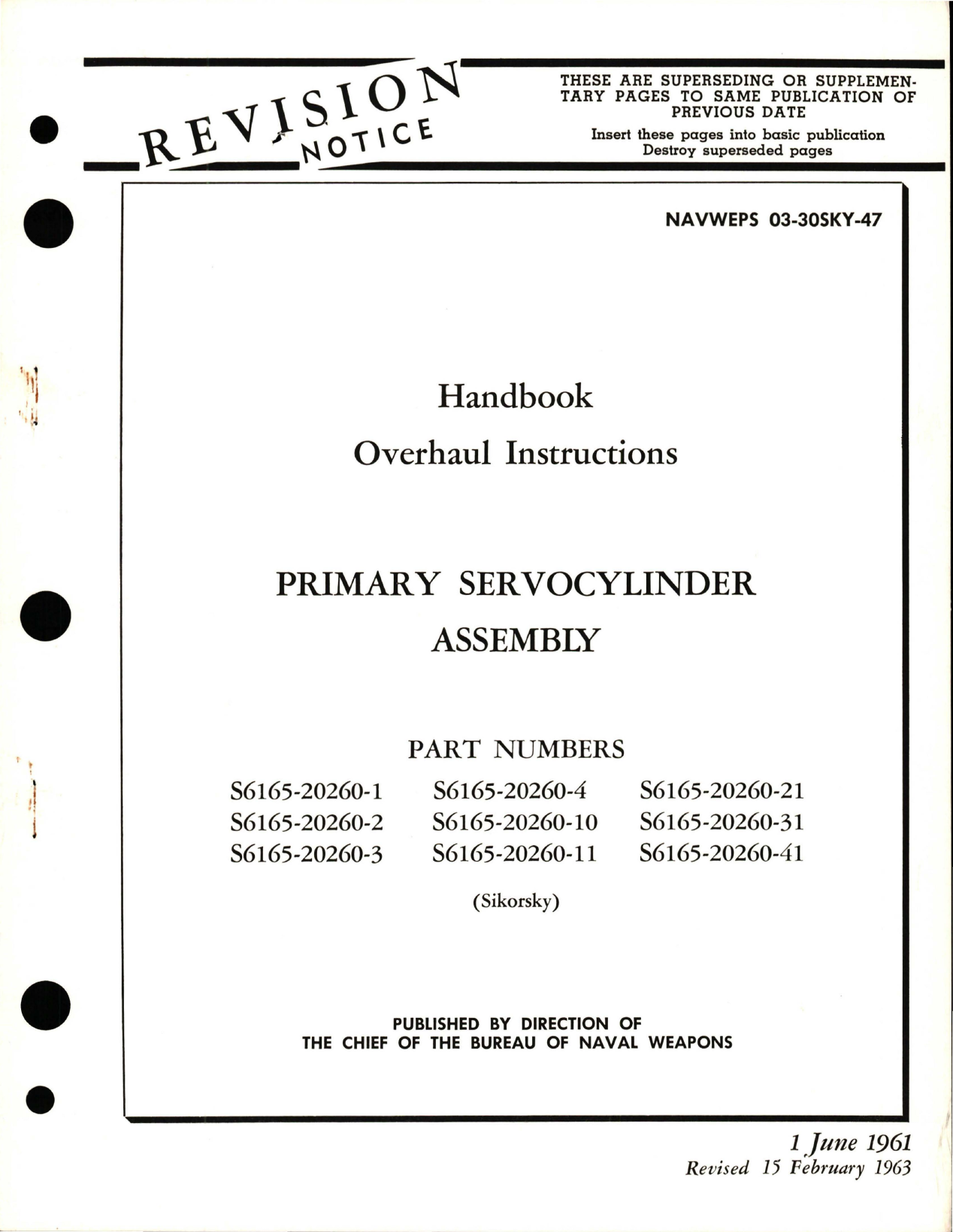 Sample page 1 from AirCorps Library document: Overhaul Instructions for Primary Servocylinder Assembly