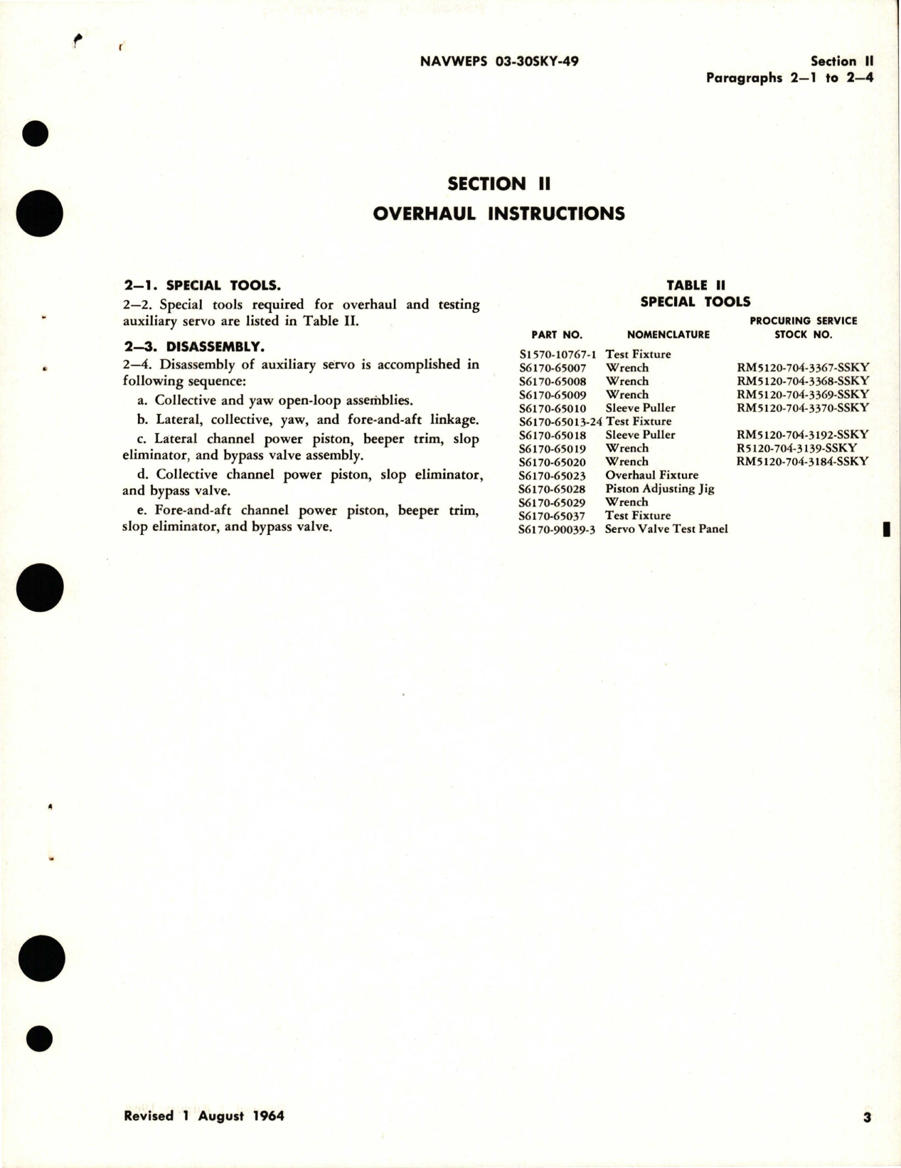 Sample page 7 from AirCorps Library document: Overhaul Instructions for Auxiliary Servocylinder Assembly - Parts S6165-61500-6, S6165-61500-7, and S6165-61500-10 