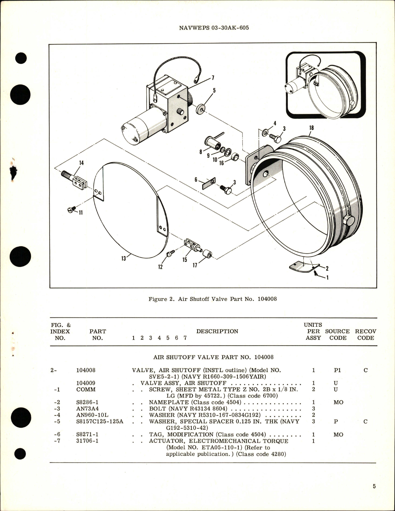 Sample page 5 from AirCorps Library document: Overhaul Instructions with Parts Breakdown for Air Shutoff Valve - Part 104008 