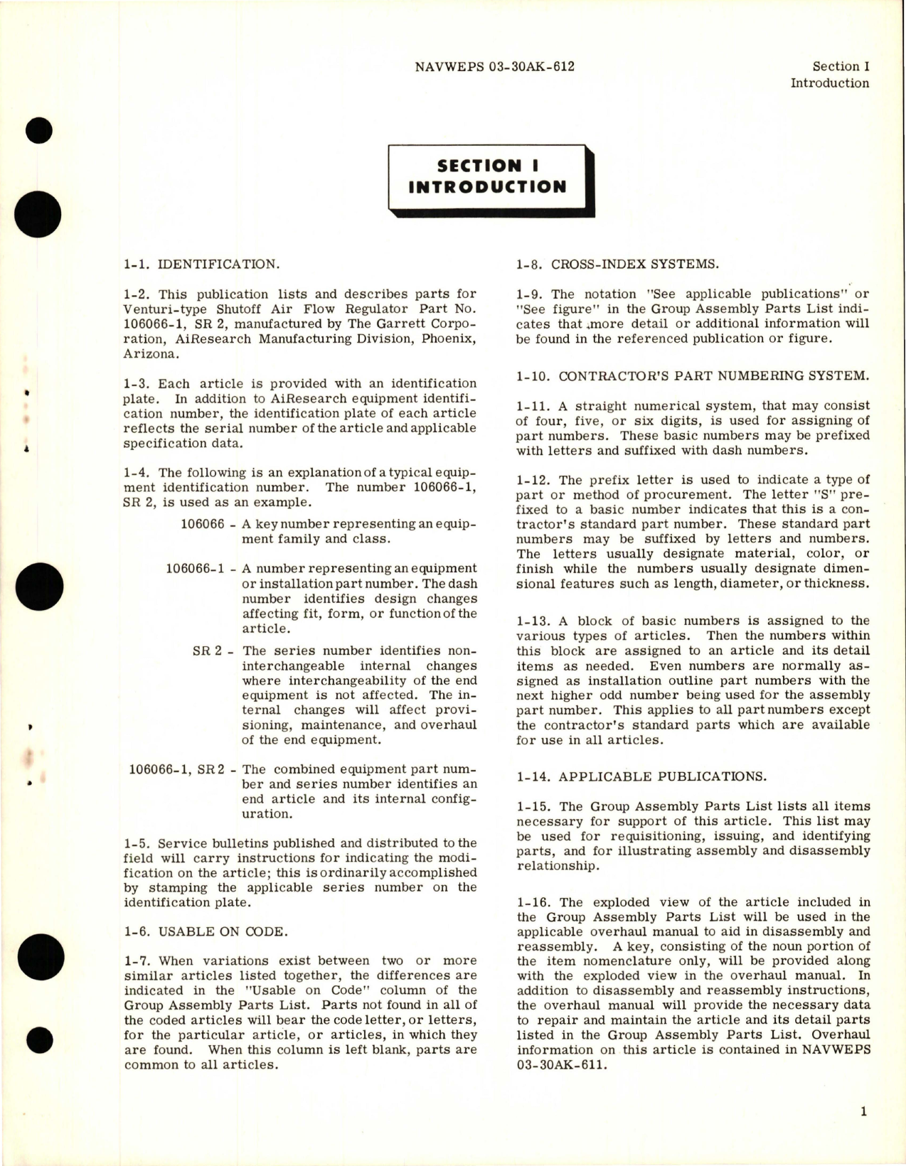 Sample page 5 from AirCorps Library document: Illustrated Parts Breakdown for Venturi-Type Shutoff Air Flow Regulator - Part 106066-1, SR2