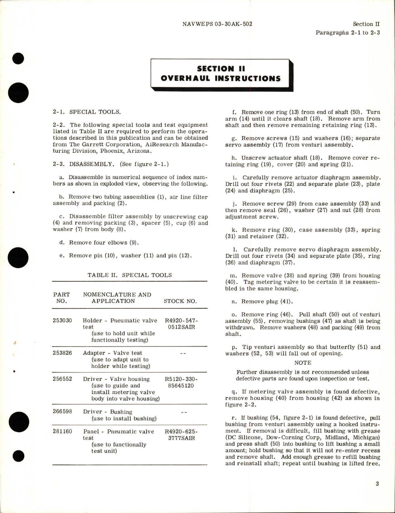 Sample page 7 from AirCorps Library document: Overhaul Instructions for Flow Control Valve - Part 92960-2 SR 1