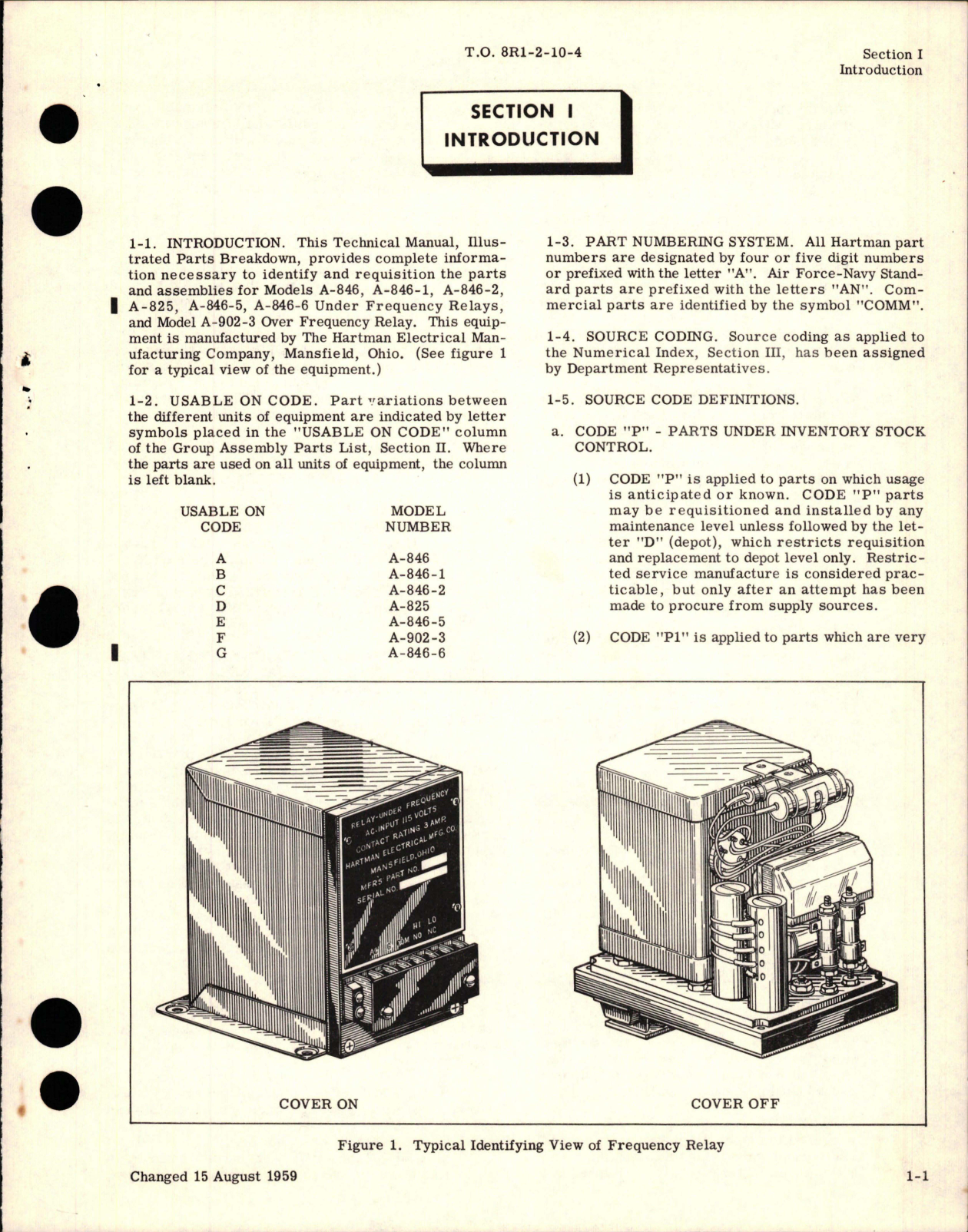 Sample page 5 from AirCorps Library document: Illustrated Parts Breakdown for Frequency Relay 