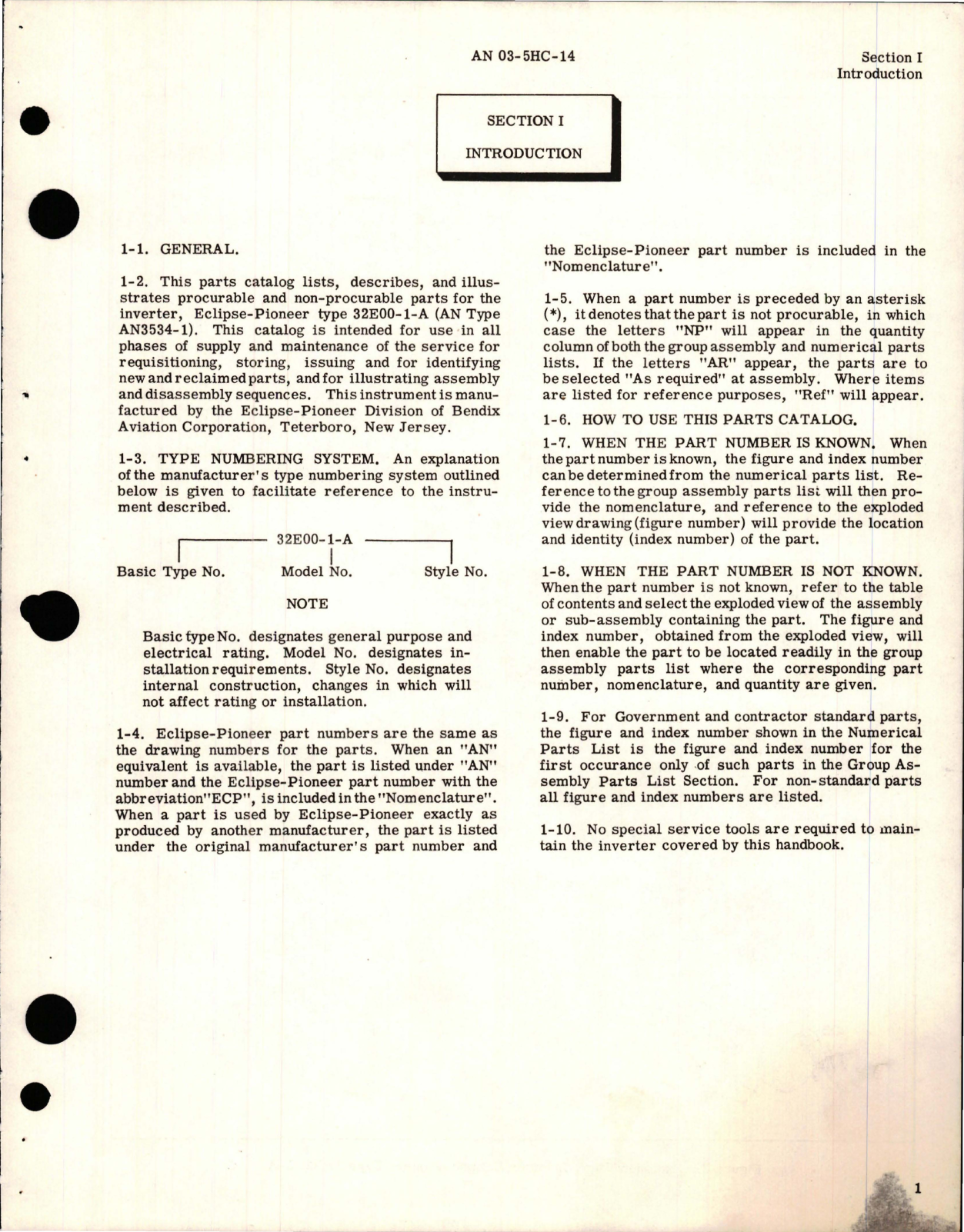 Sample page 5 from AirCorps Library document: Parts Catalog for Inverter - Type AN-3534-1 - Part 32E00-1-A 