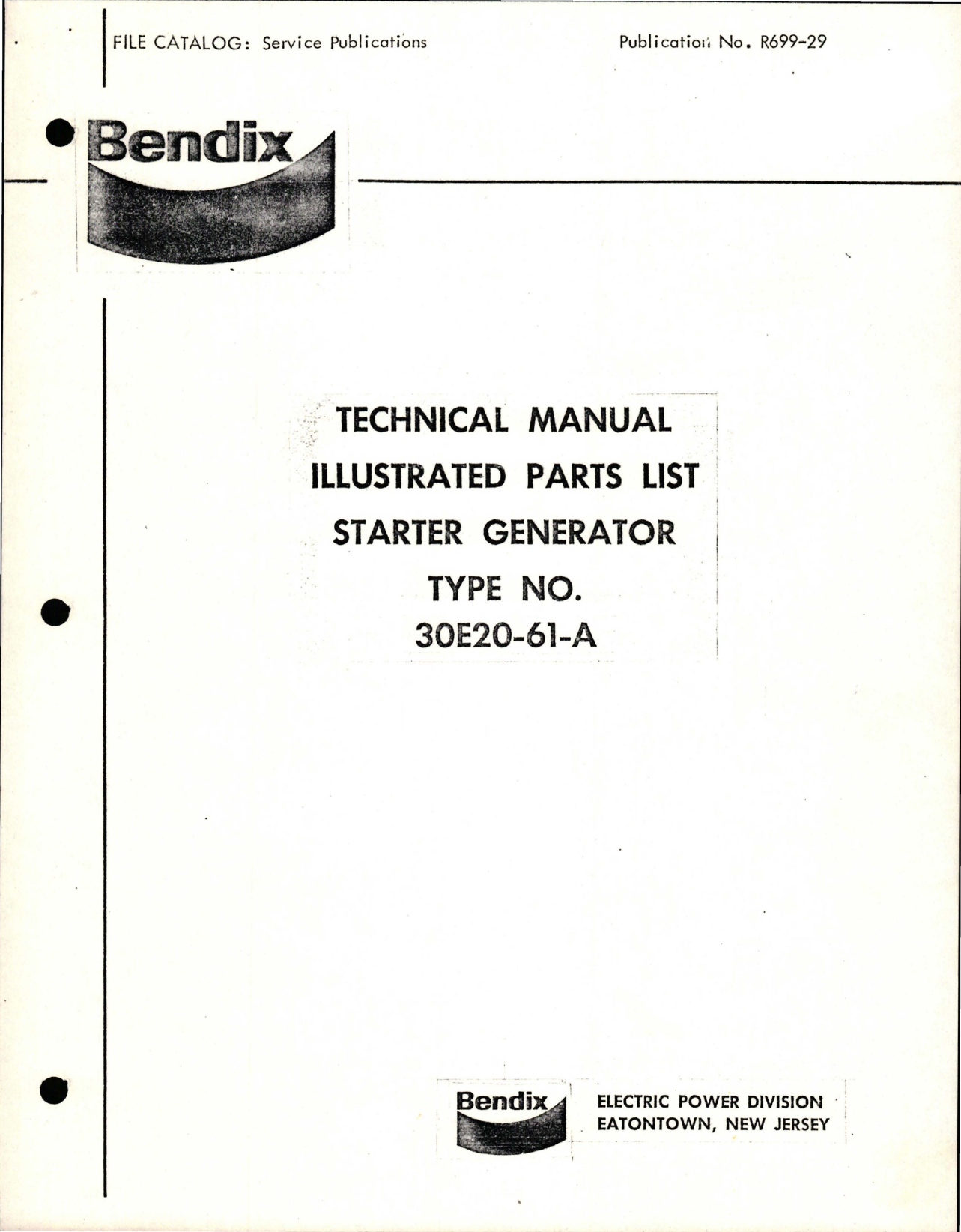 Sample page 1 from AirCorps Library document: Illustrated Parts List for Starter Generator - Type 30E20-61-A 