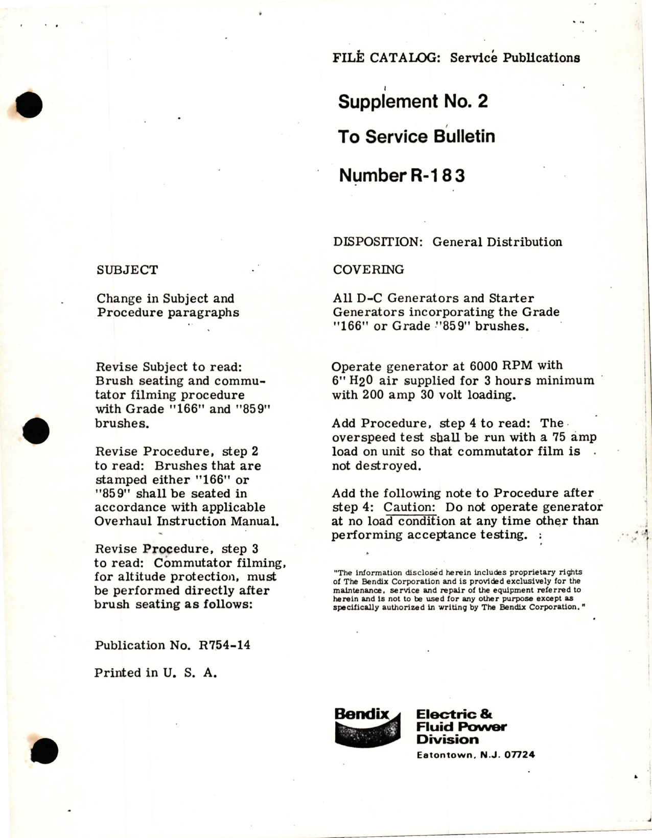 Sample page 1 from AirCorps Library document: Supplement No. 2  for D-C Generators and Starter Generators Change in Procedure