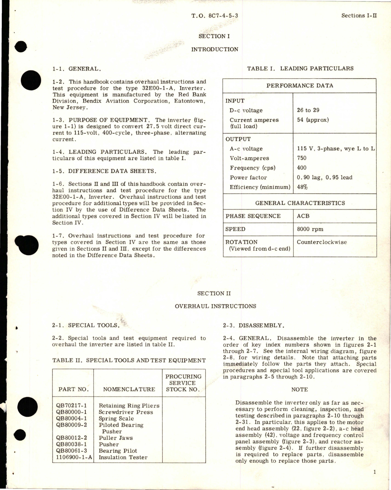 Sample page 5 from AirCorps Library document: Overhaul Instructions for Inverter - Type 32E00-1-A 