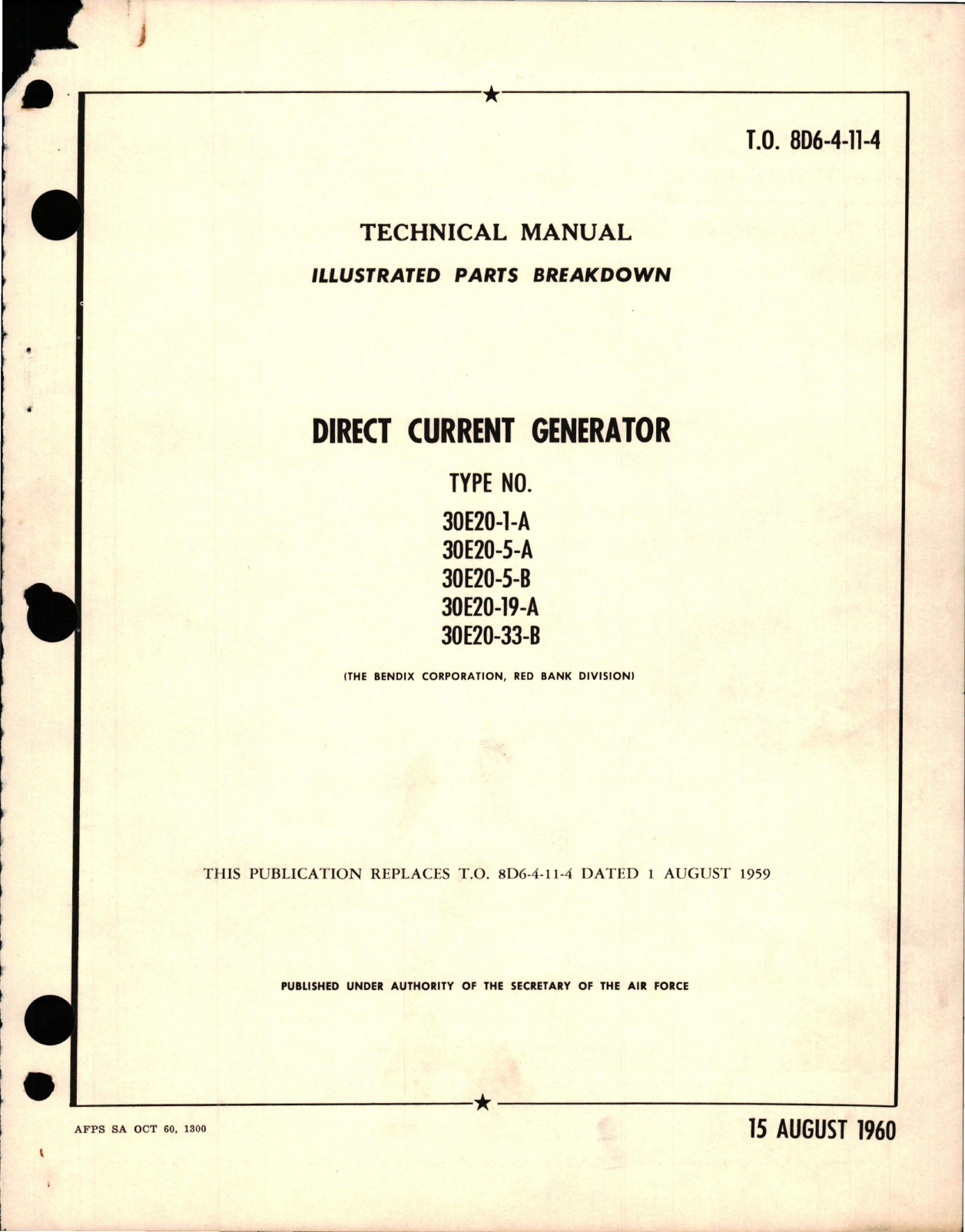 Sample page 1 from AirCorps Library document: Illustrated Parts Breakdown for Direct Current Generator