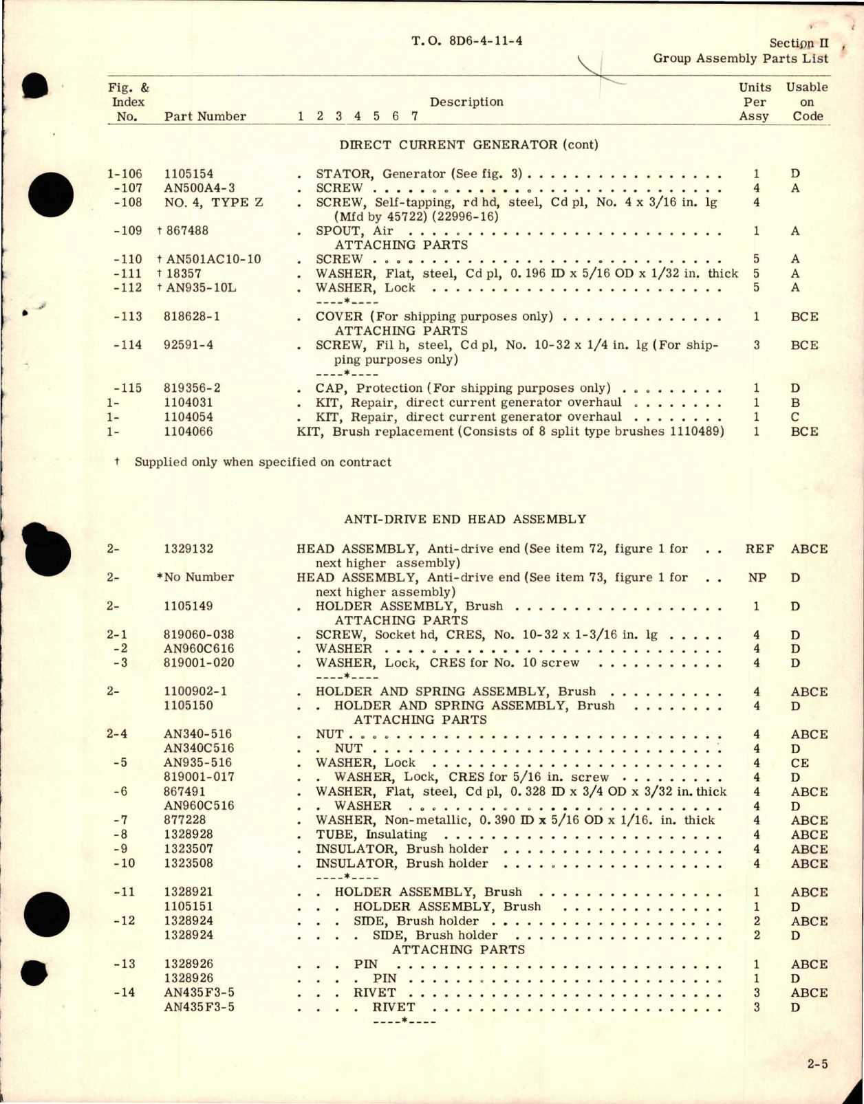 Sample page 7 from AirCorps Library document: Illustrated Parts Breakdown for Direct Current Generator