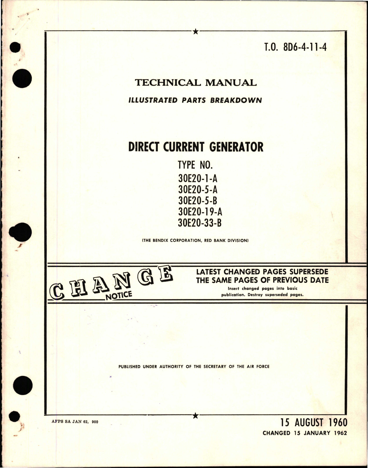 Sample page 1 from AirCorps Library document: Illustrated Parts Breakdown for Direct Current Generator