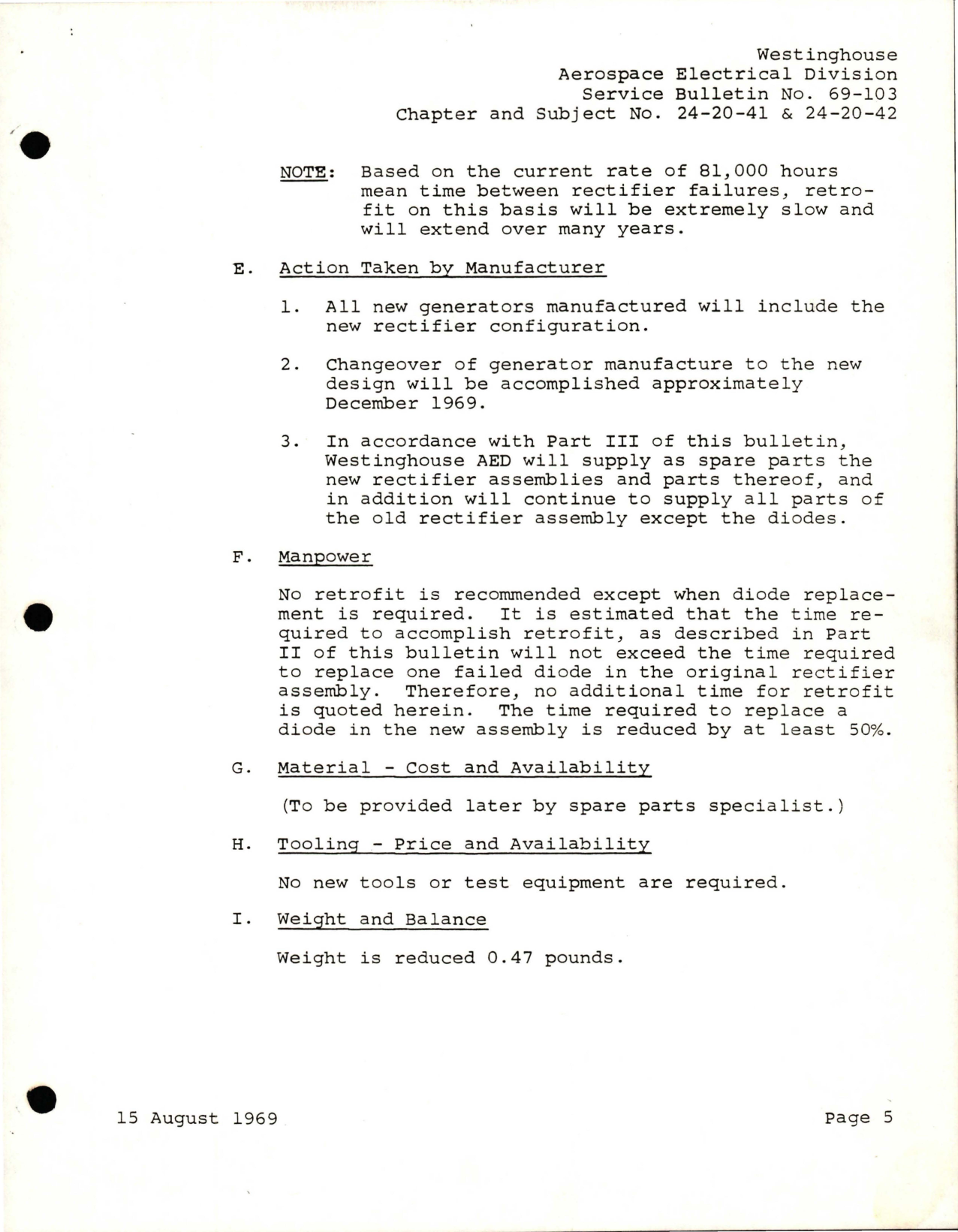 Sample page 5 from AirCorps Library document: Introduction of Improved Rotating Rectifier Assembly - Part 943D367-1