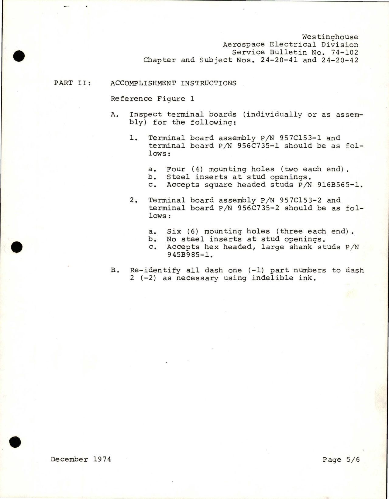 Sample page 5 from AirCorps Library document: AC Generator Main Terminal Board Configuration Change