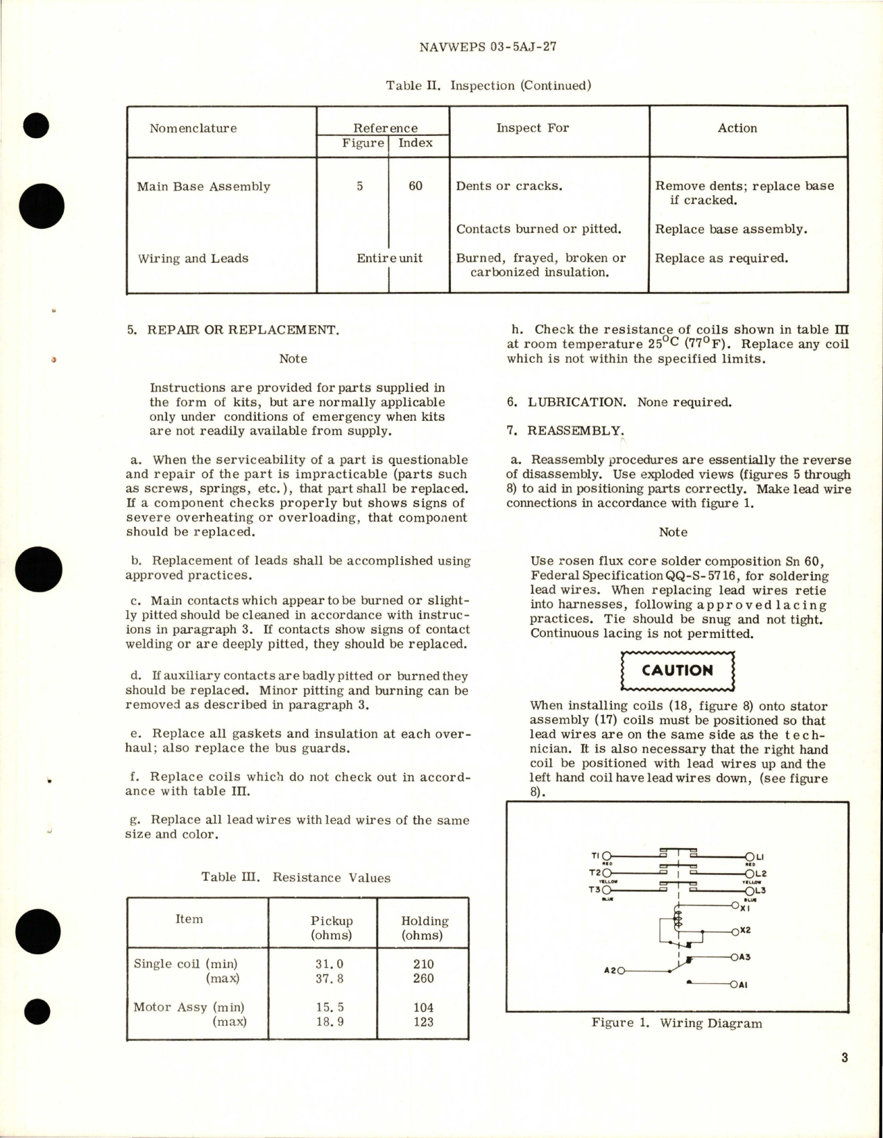 Sample page 5 from AirCorps Library document: Overhaul Instructions with Illustrated Parts Breakdown for Triple Pole Single Throw Normally Open Contractor - Part B-133