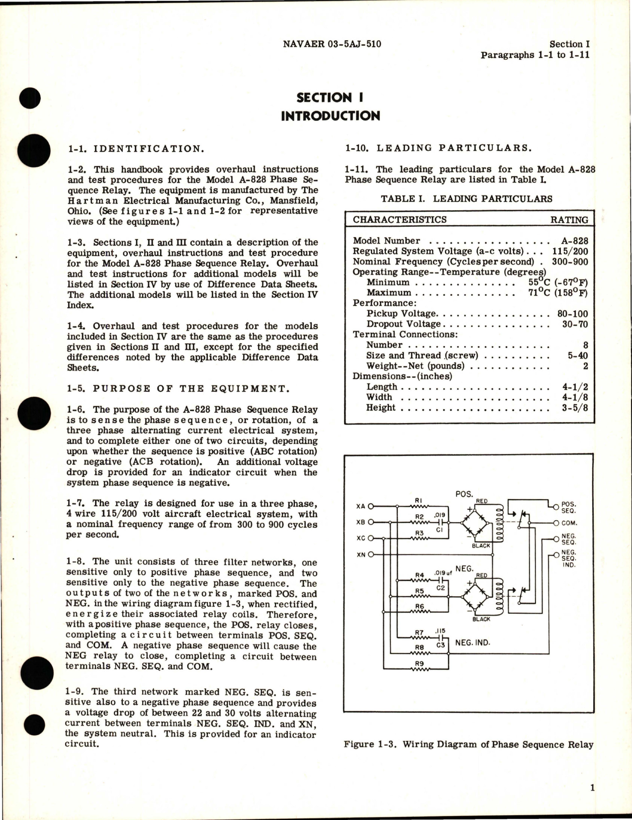 Sample page 5 from AirCorps Library document: Overhaul Instructions for Phase Sequence Relay - Model A-828