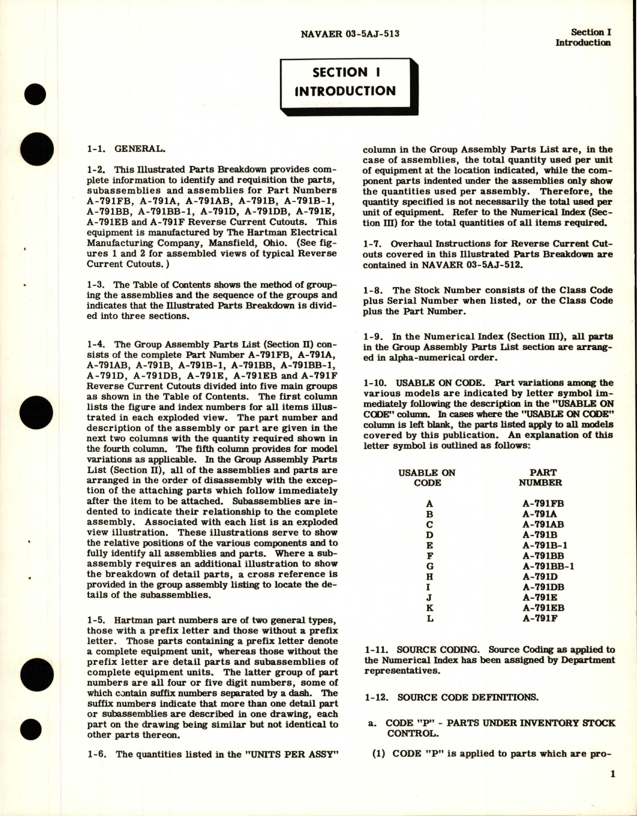 Sample page 5 from AirCorps Library document: Illustrated Parts Breakdown for Reverse Current Cutout 