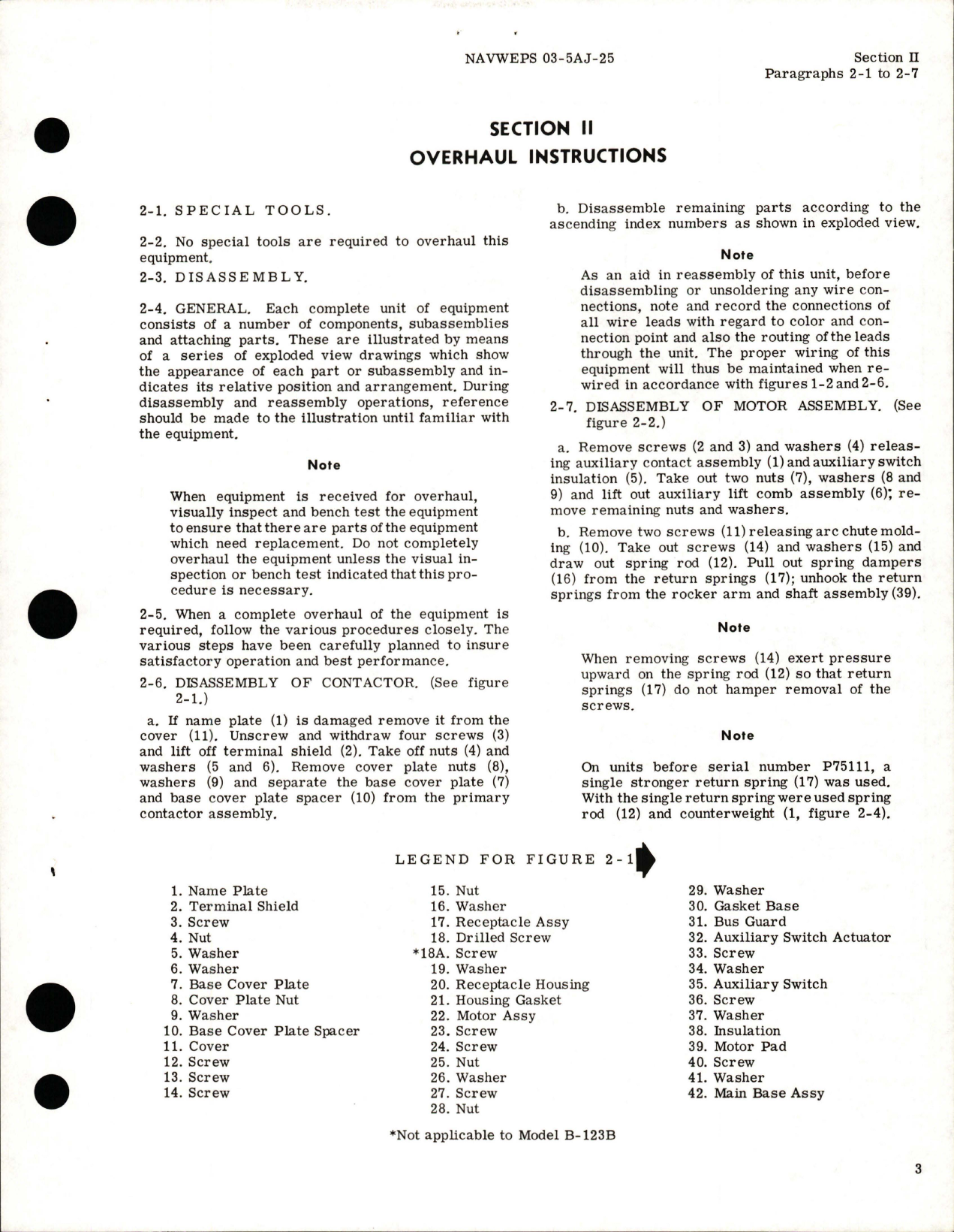 Sample page 7 from AirCorps Library document: Overhaul Instructions for Contractor - Models B-123B and B-123J 