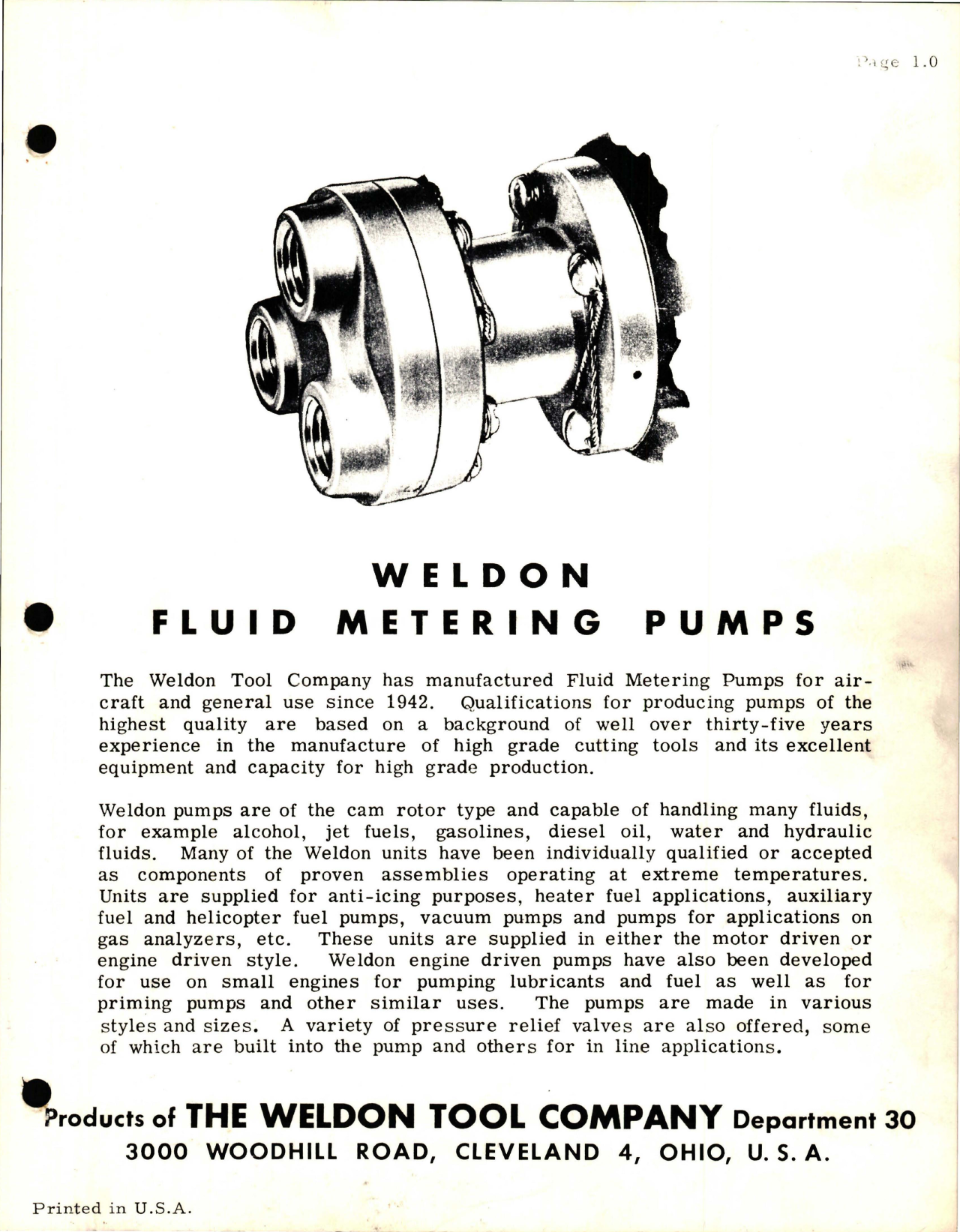 Sample page 1 from AirCorps Library document: Weldon Fluid Metering Pumps - Style E