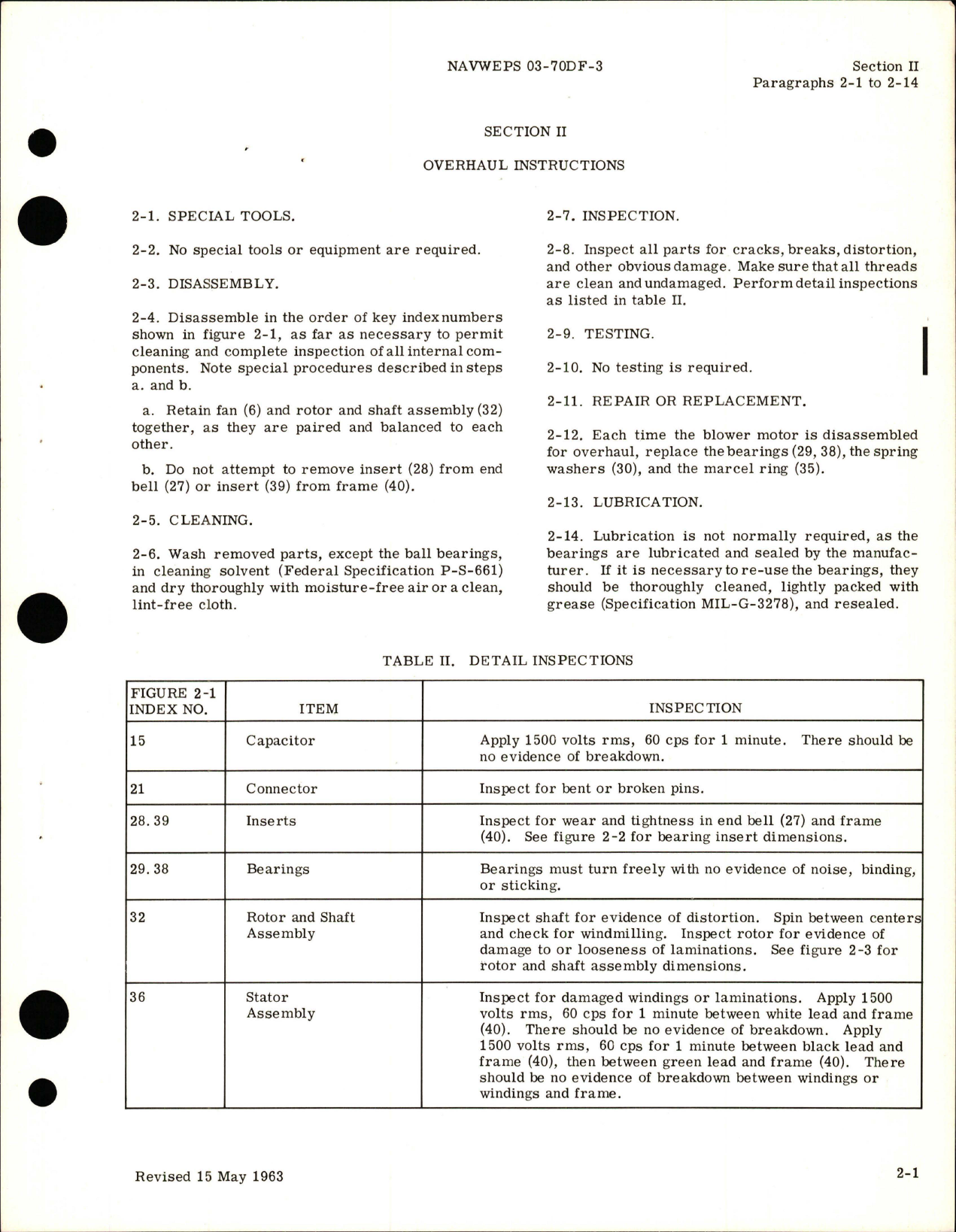 Sample page 5 from AirCorps Library document: Overhaul Instructions for Cabin Air Blower Electric Motor Drive - Part 8401 