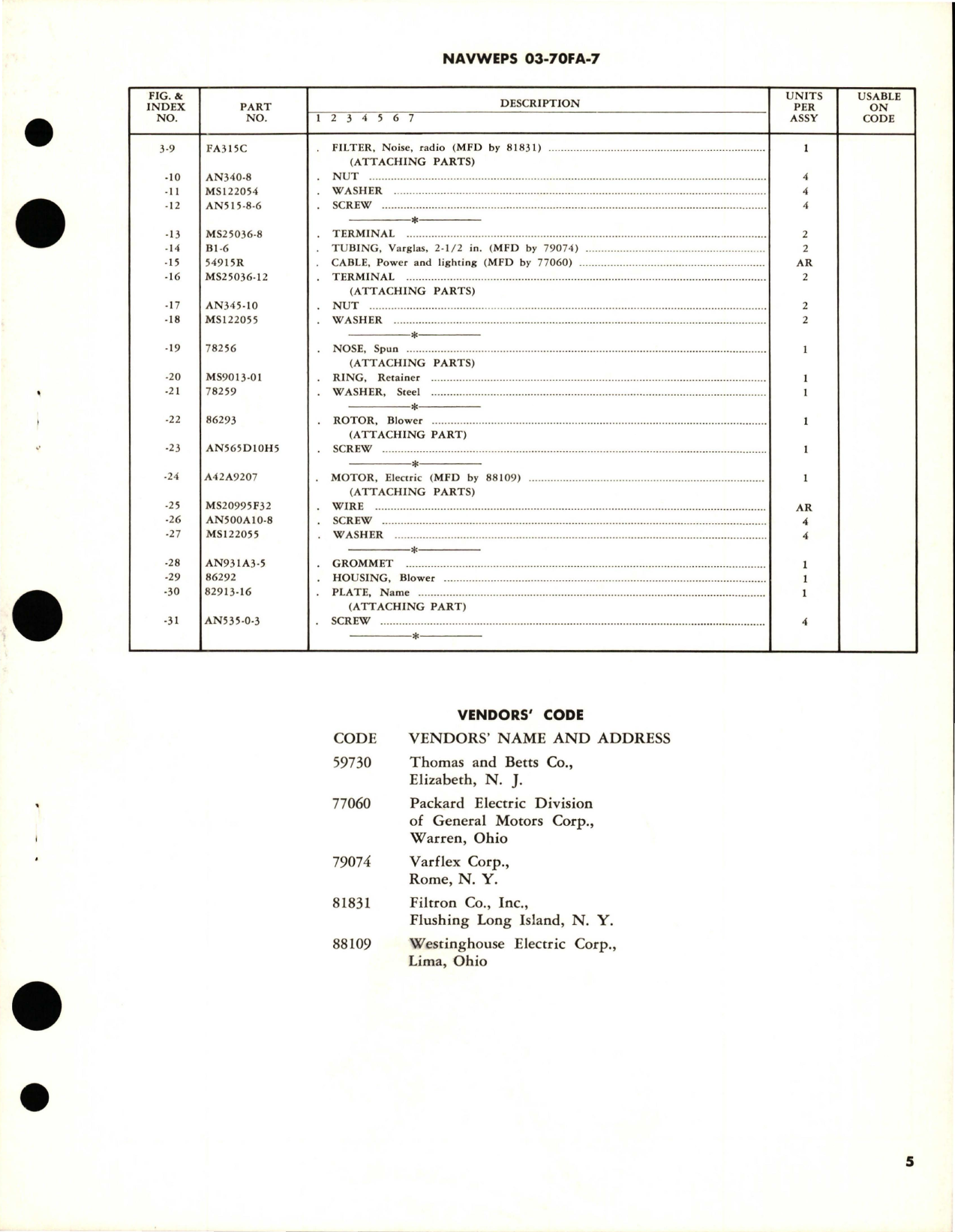 Sample page 5 from AirCorps Library document: Overhaul Instructions with Parts Breakdown for Blower - X702-169 