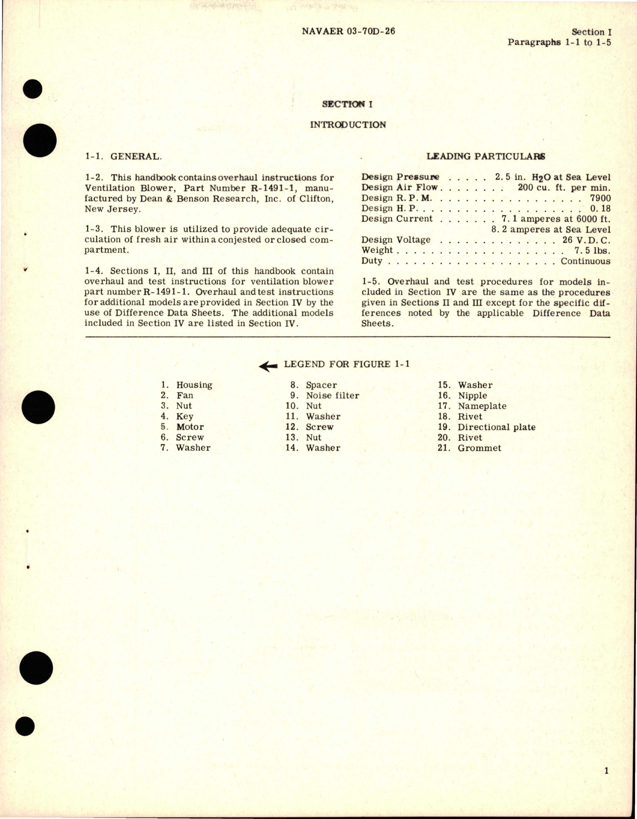 Sample page 5 from AirCorps Library document: Overhaul Instructions for Combustion and Ventilation Blowers