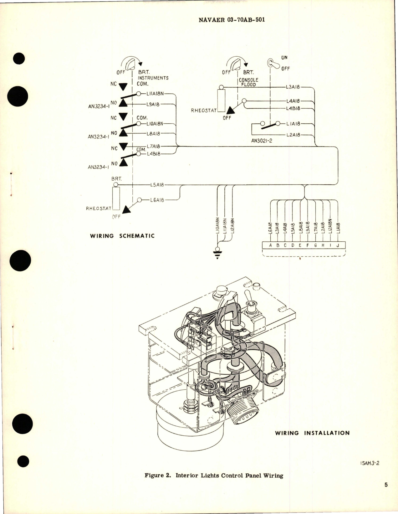 Sample page 5 from AirCorps Library document: Overhaul Instructions with Parts Breakdown for Interior Lights Control Panel - 15-60167-1 and 15-60167-3