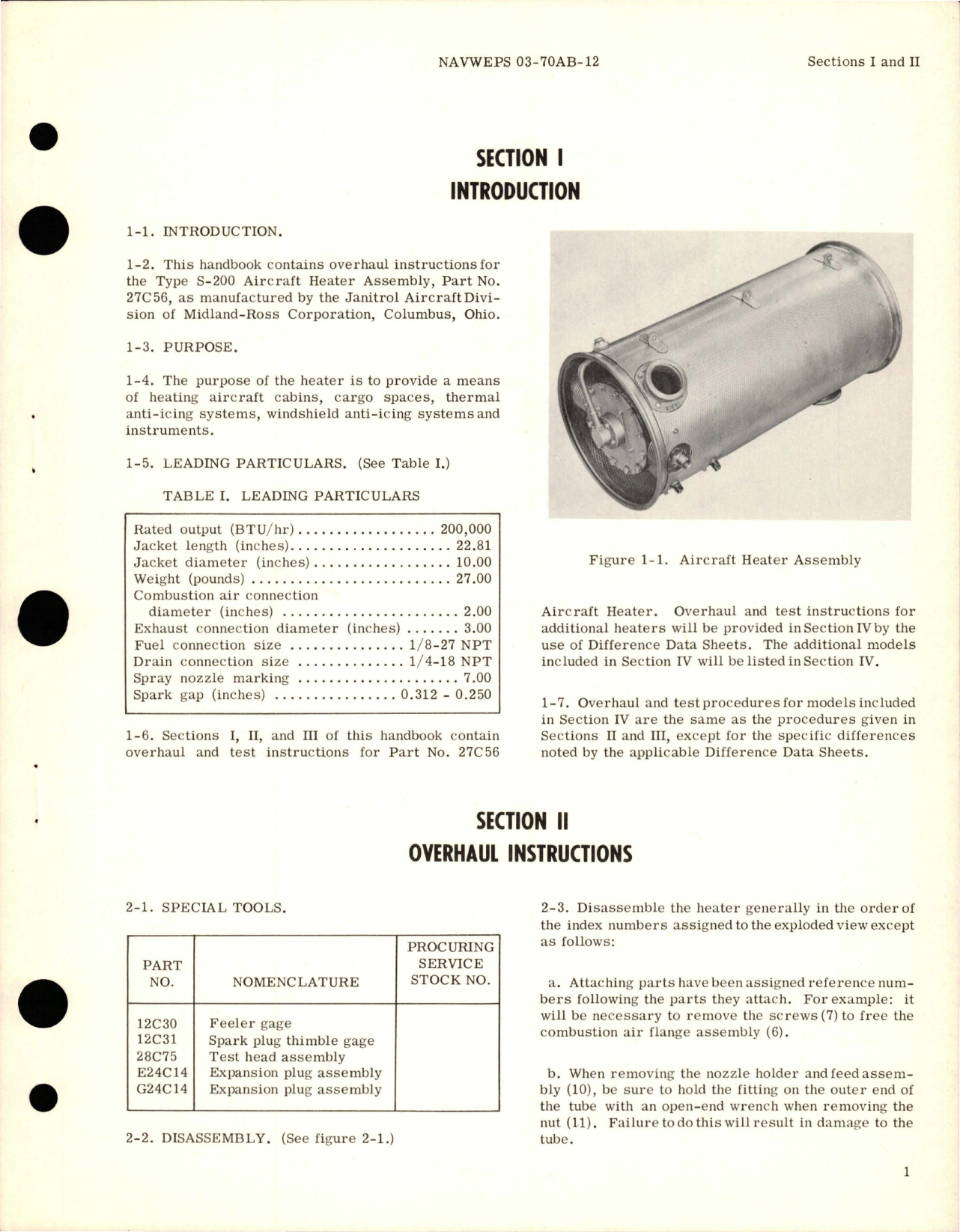 Sample page 5 from AirCorps Library document: Overhaul Instructions for Heater Assembly - Type S-200 - Part 27C56 