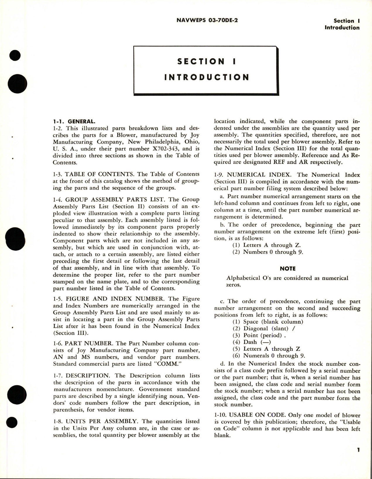 Sample page 5 from AirCorps Library document: Illustrated Parts Breakdown for Blower - Part X702-343 