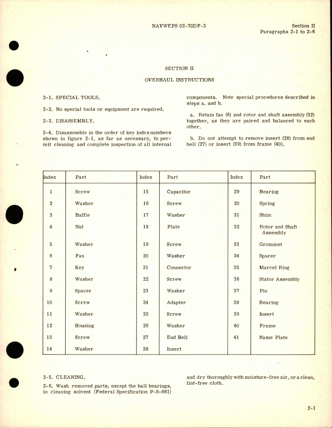 Sample page 5 from AirCorps Library document: Overhaul Instructions for Cabin Air Blower Electric Motor Drive - Part 8401 