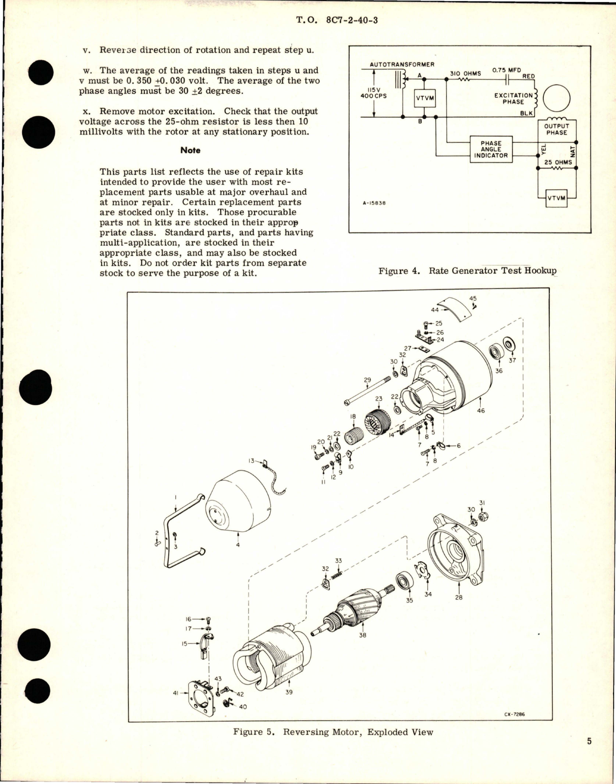 Sample page 5 from AirCorps Library document: Overhaul Instructions with Parts Breakdown for Reversing Motor - Type DK-5 