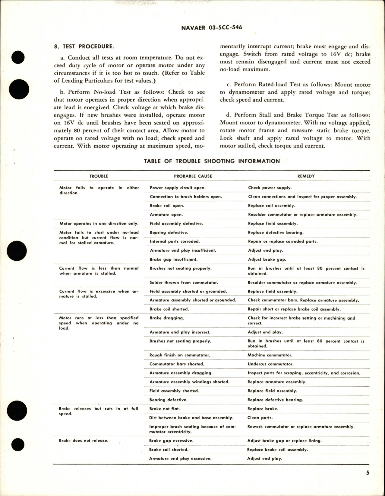 Sample page 5 from AirCorps Library document: Overhaul Instructions with Parts Breakdown for Direct-Current Motor - Part 26900-2
