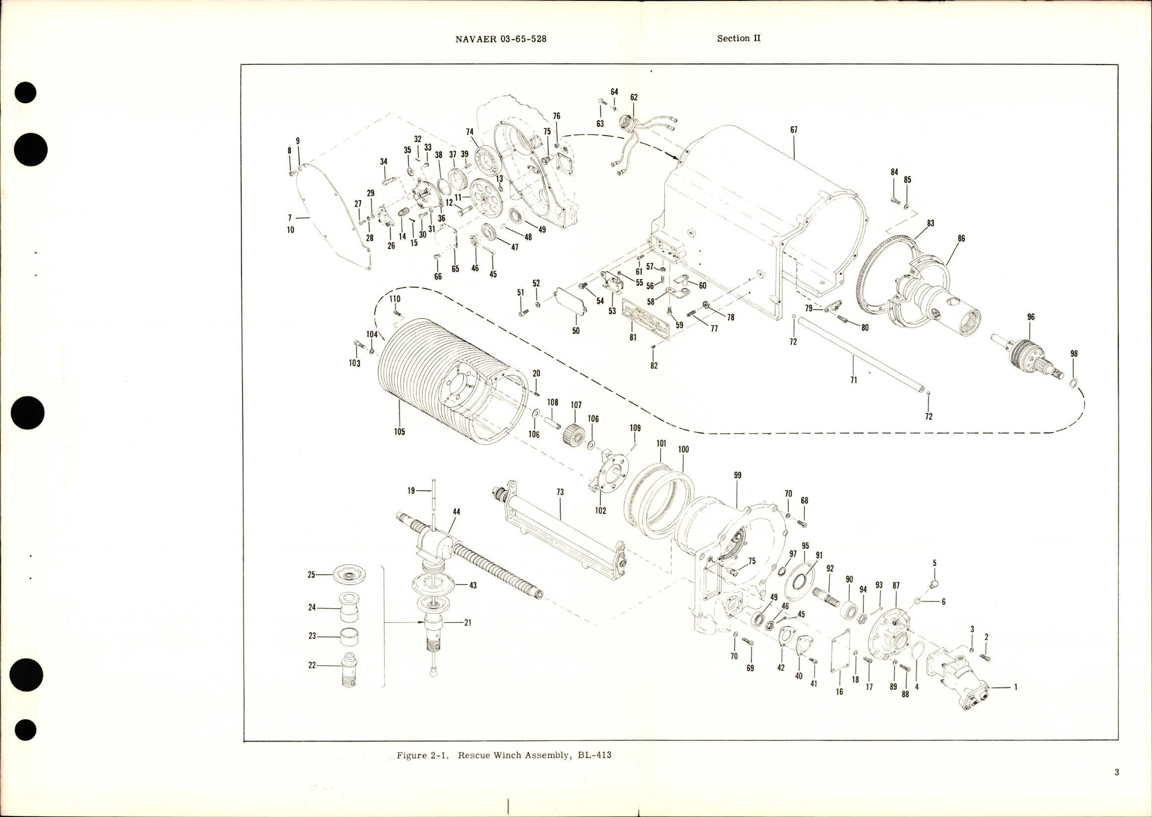 Sample page 5 from AirCorps Library document: Overhaul Instructions for Rescue Winch Assembly - Parts BL-413 and BL-413-1 