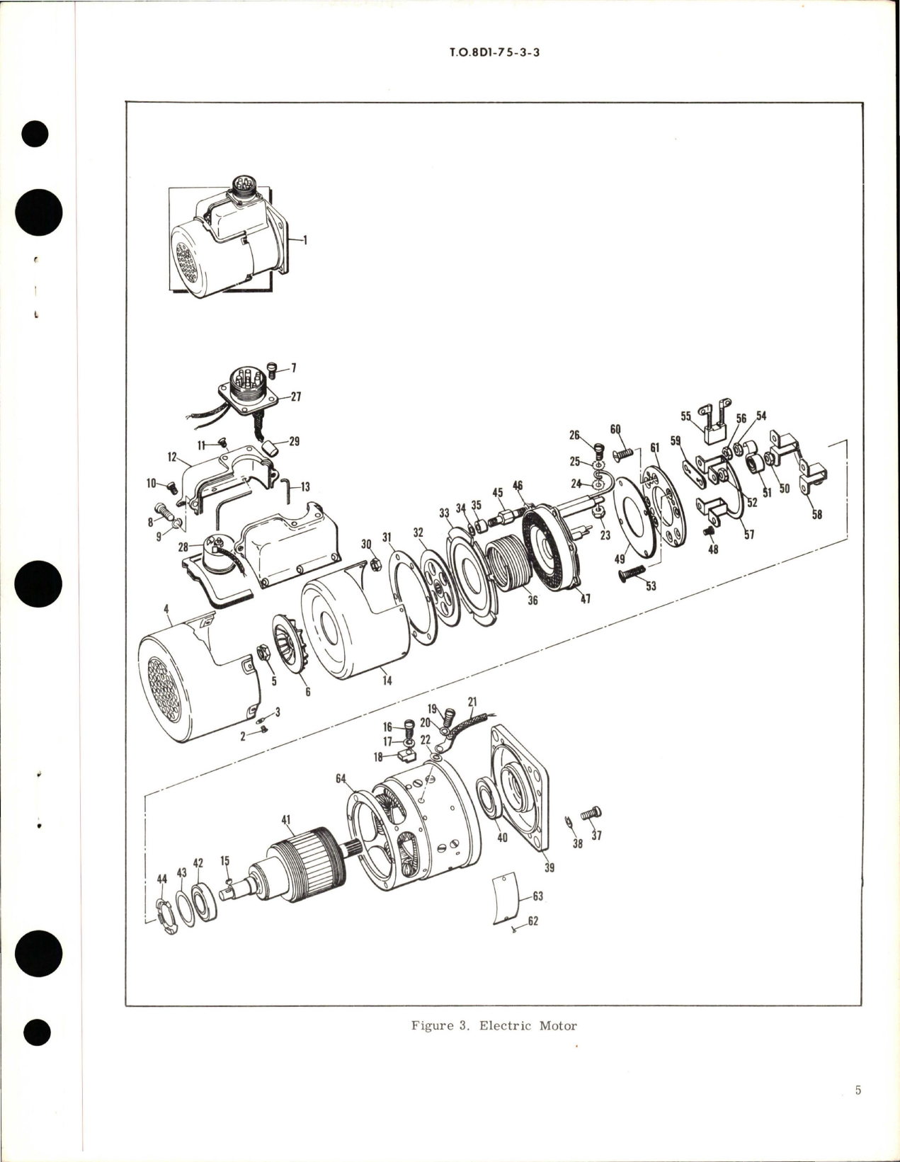 Sample page 5 from AirCorps Library document: Overhaul with Parts Breakdown for DC Electric Motor - Part 49EC1A