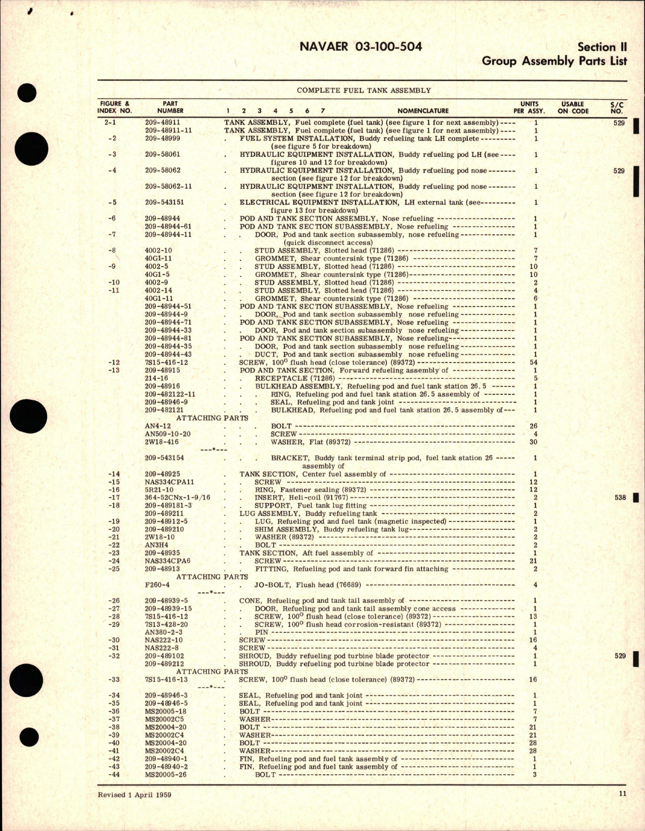 Sample page 5 from AirCorps Library document: Illustrated Parts Breakdown for In-Flight Refueling Tanker Package (Buddy Tanker) - Part 209-48901