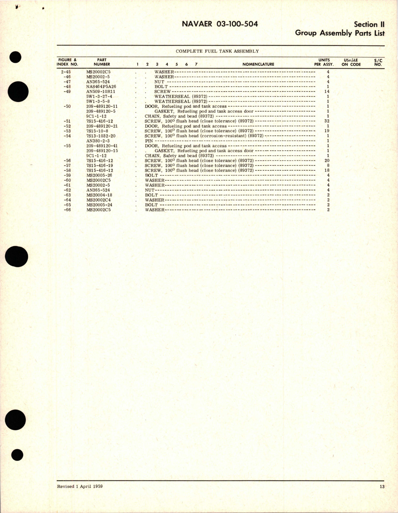 Sample page 7 from AirCorps Library document: Illustrated Parts Breakdown for In-Flight Refueling Tanker Package (Buddy Tanker) - Part 209-48901