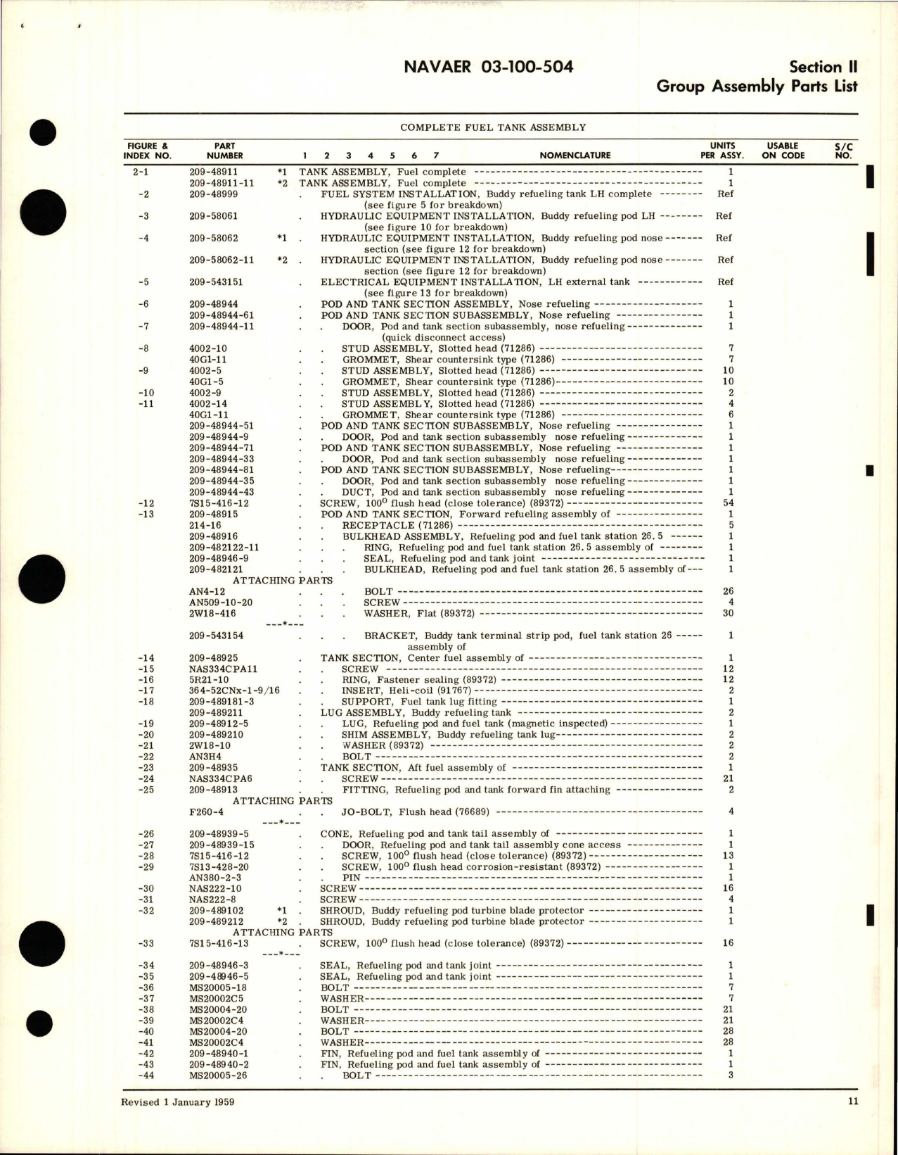 Sample page 5 from AirCorps Library document: Illustrated Parts Breakdown for In-Flight Refueling Tanker Package (Buddy Tanker) - Part 209-48901