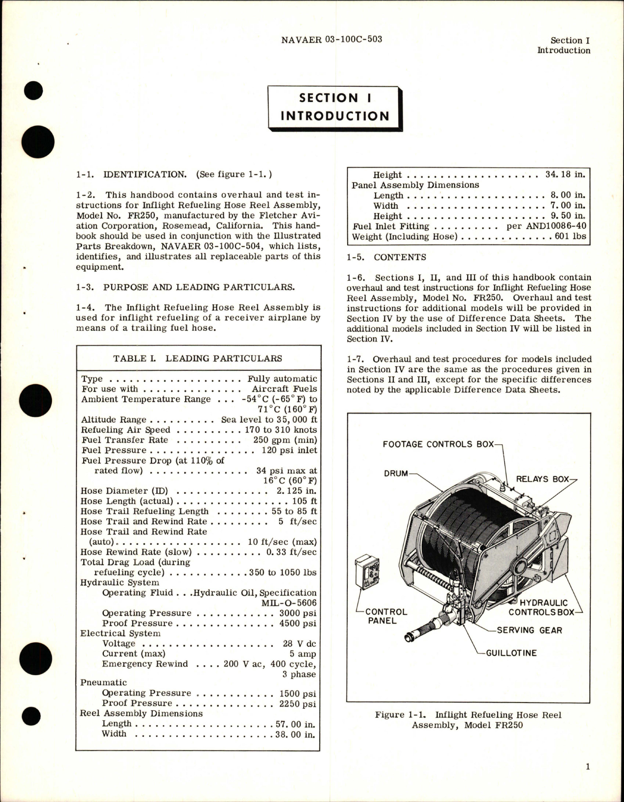 Sample page 5 from AirCorps Library document: Overhaul Instructions for Inflight Refueling Hose Reel Assembly - Model FR250