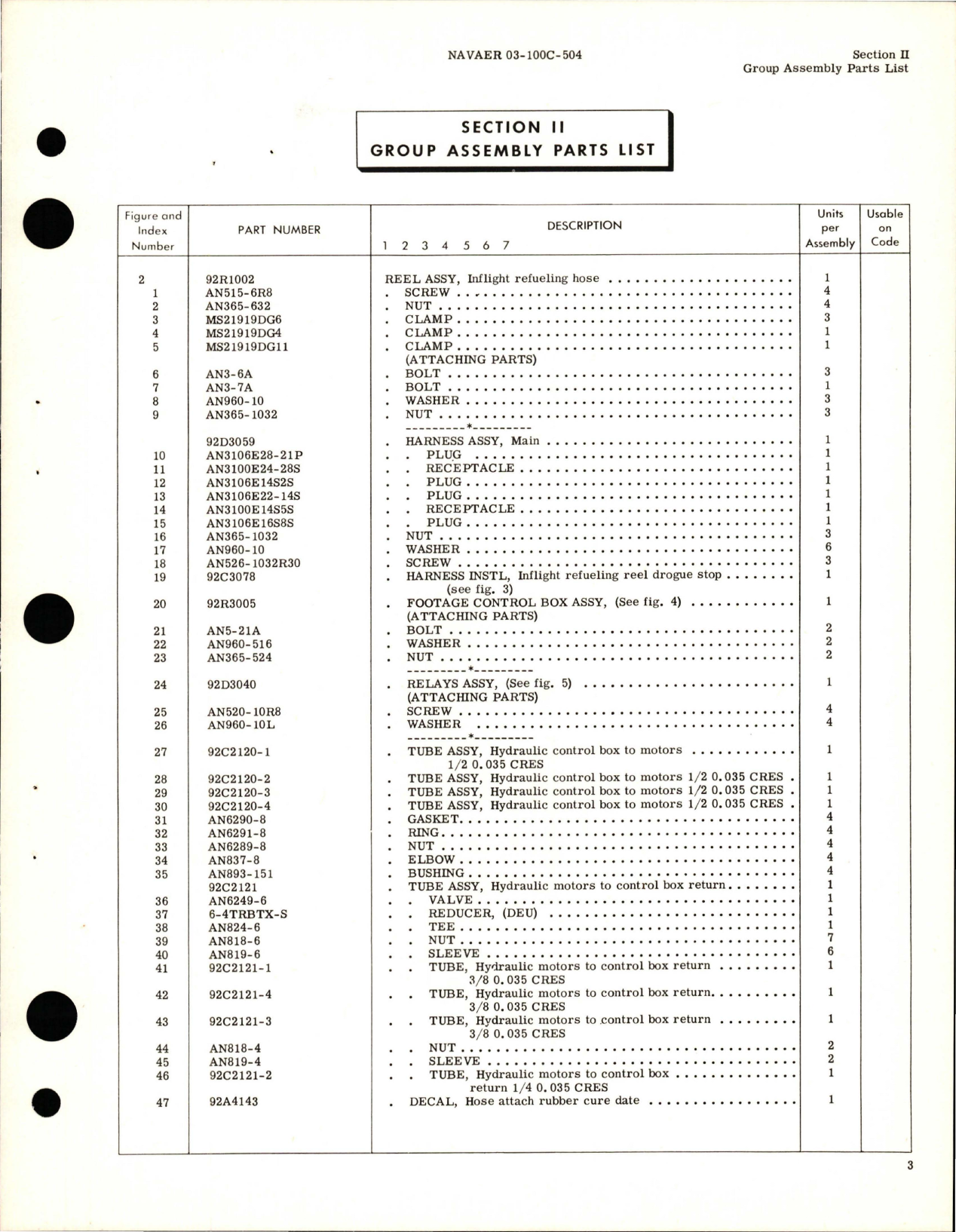 Sample page 7 from AirCorps Library document: Illustrated Parts Breakdown for Inflight Refueling Hose Assembly - Model FR250