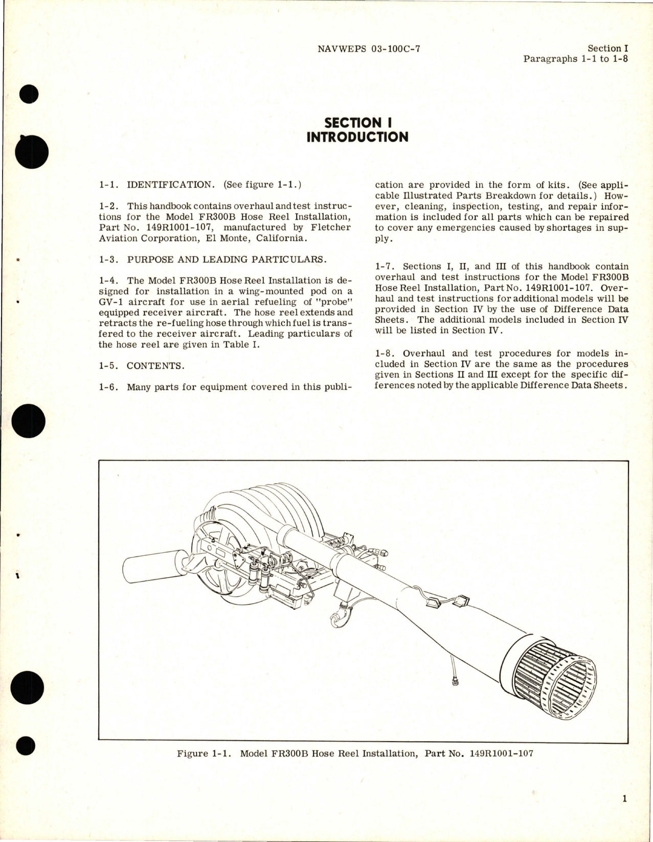 Sample page 5 from AirCorps Library document: Overhaul Instructions for Hose Reel Installation - Model FR300B - Part 149R1001-107