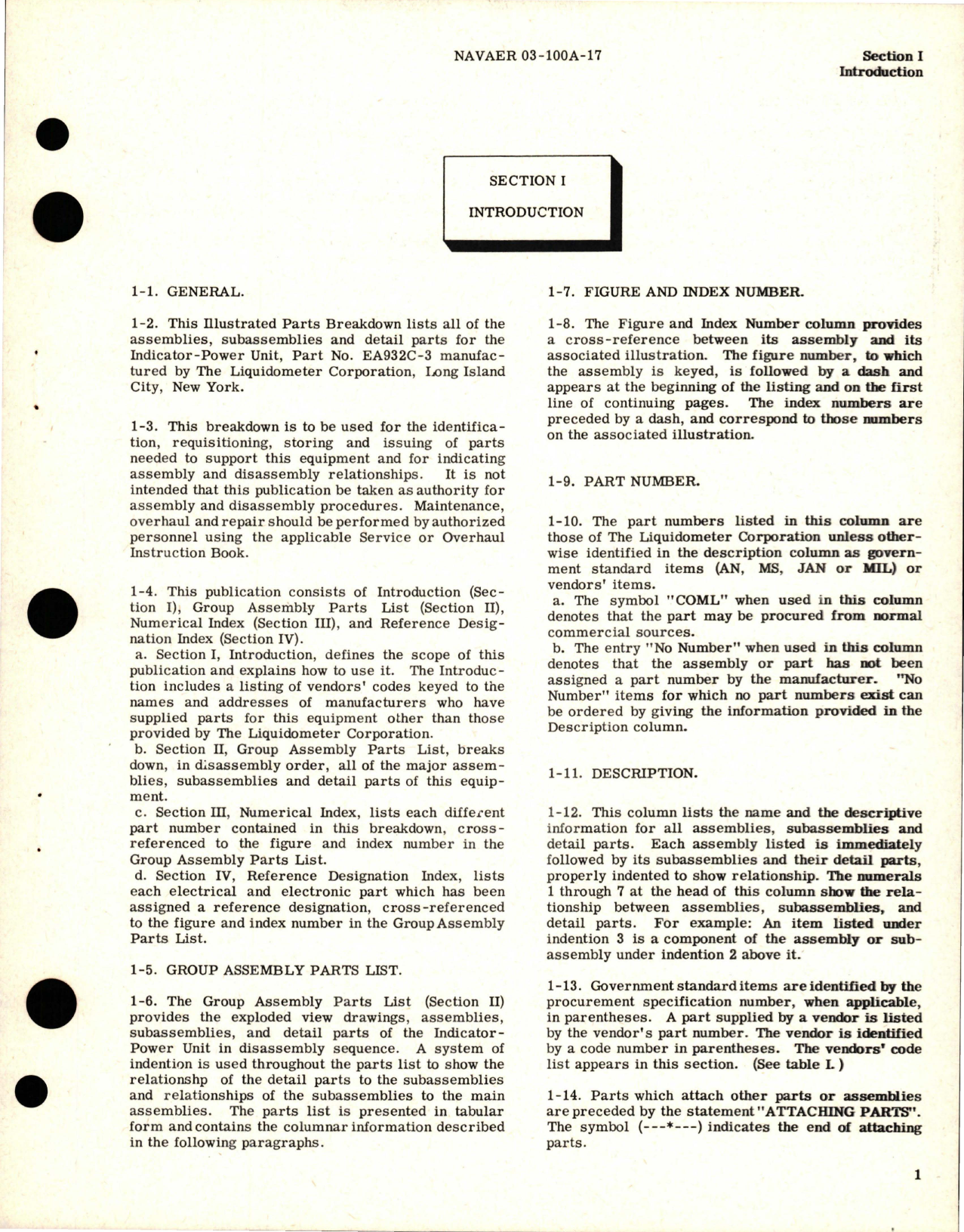 Sample page 5 from AirCorps Library document: Illustrated Parts Breakdown for Indicator Power Unit - Part EA932C-3