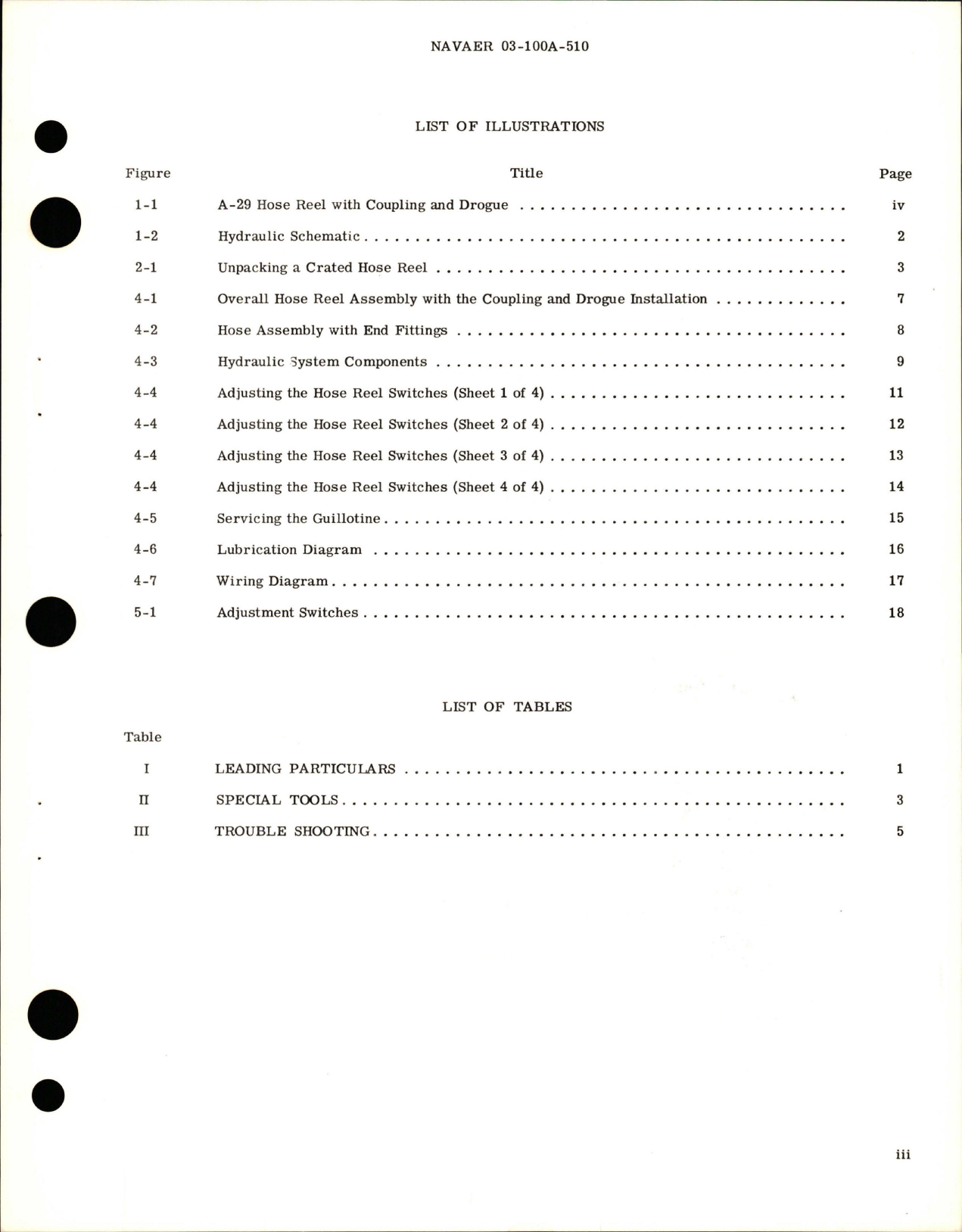 Sample page 5 from AirCorps Library document: Operation and Maintenance Instructions for Flight Pressure Refueling Hose Reel - Model A-29 - Part 217000