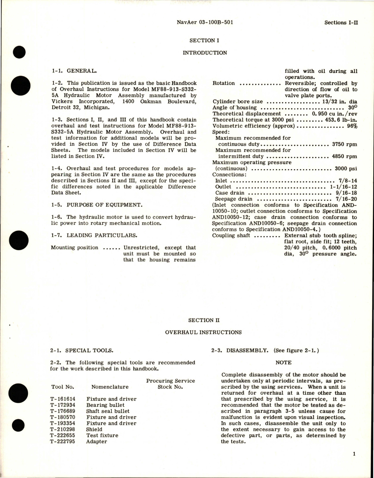 Sample page 5 from AirCorps Library document: Overhaul Instructions for Constant Displacement Hydraulic Motor Assembly - Model MF88-913-S332-5A 