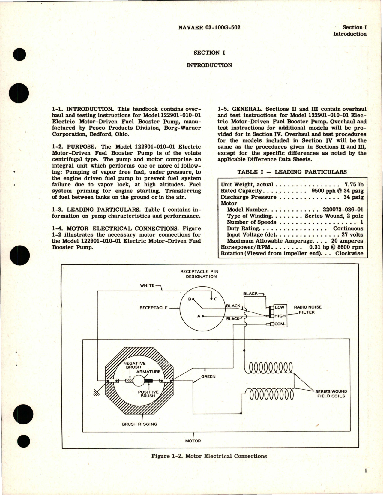 Sample page 5 from AirCorps Library document: Overhaul Instructions for Line Mounted Motor-Driven Fuel Booster Pump Assembly - Model 122901-010-01 