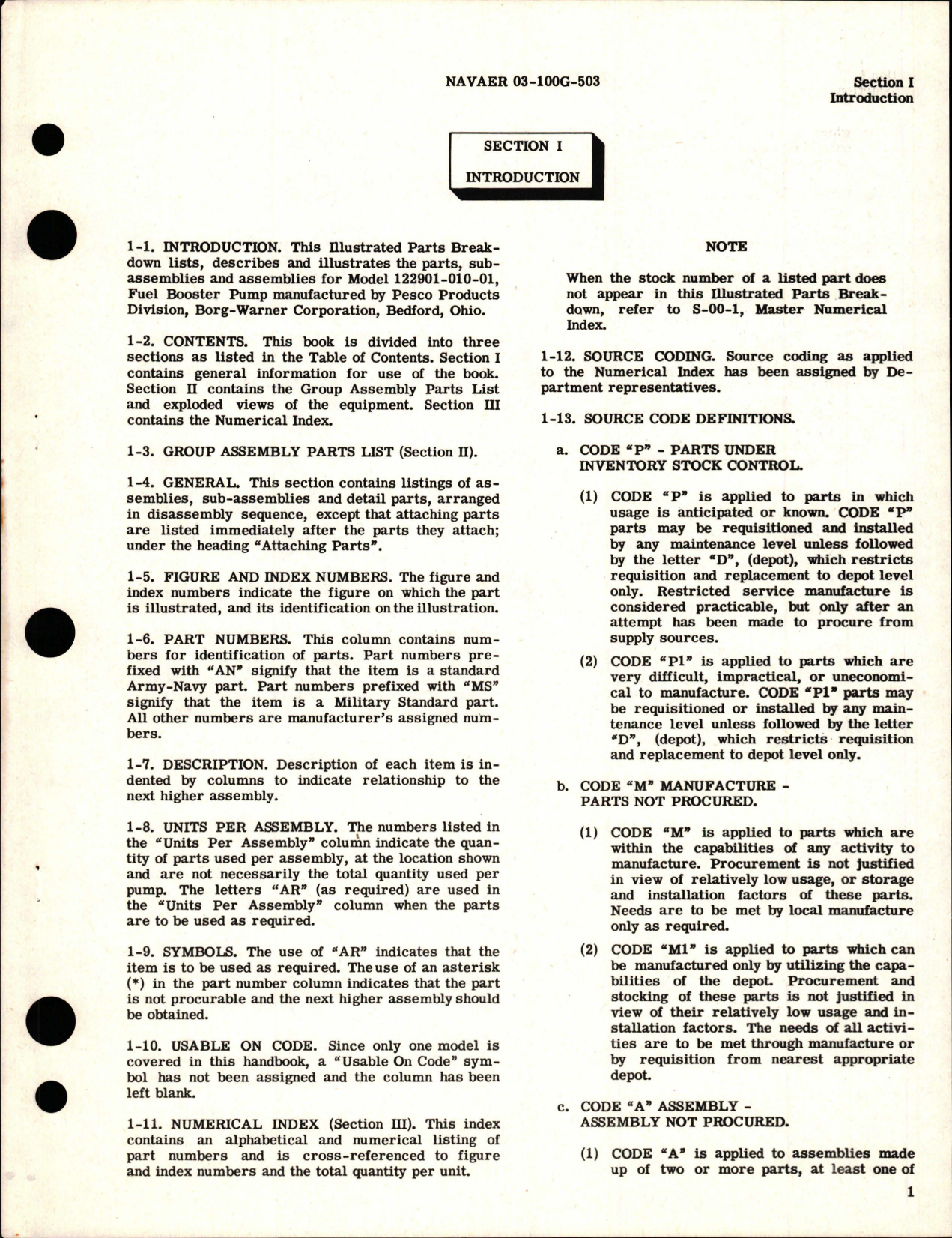 Sample page 5 from AirCorps Library document: Illustrated Parts Breakdown for Line Mounted Motor-Driven Fuel Booster Pump Assembly - Model 122901-010-01