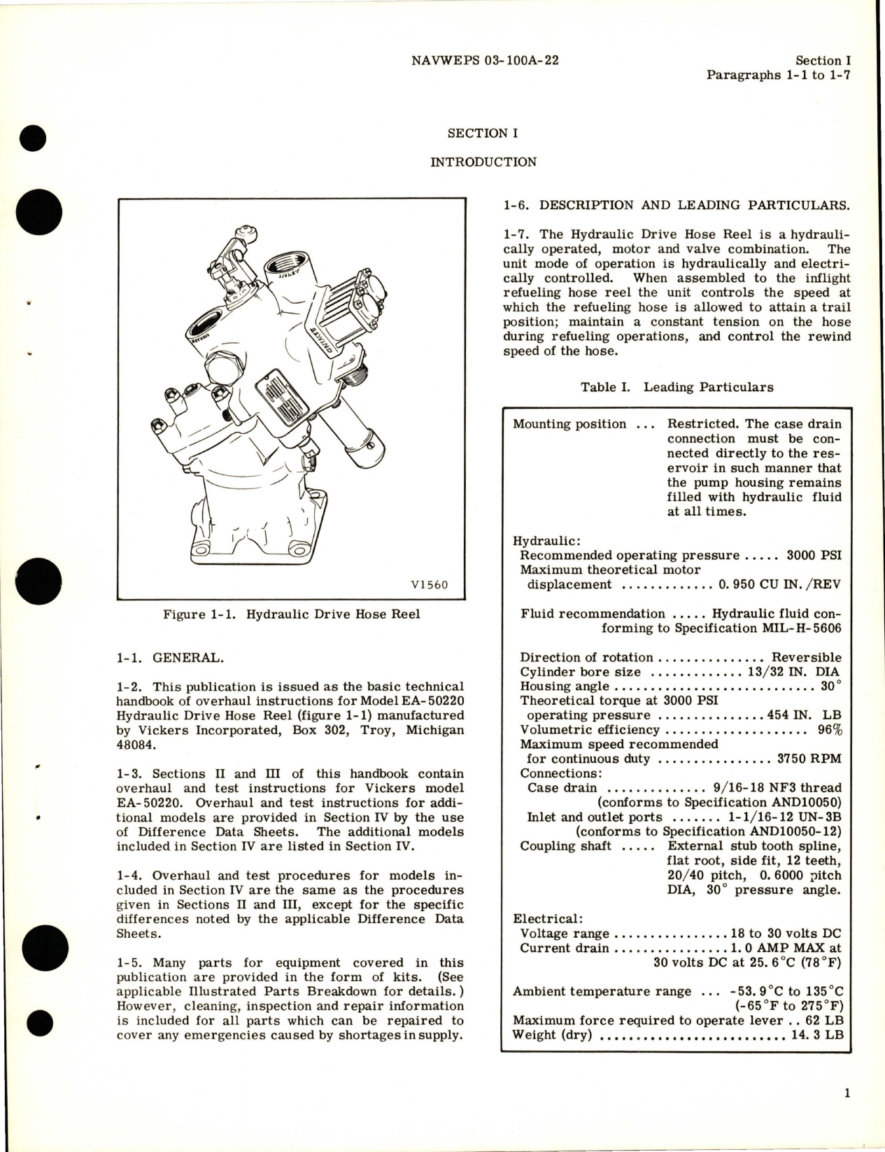 Sample page 5 from AirCorps Library document: Overhaul Instructions for Hydraulic Drive Hose Reel - Model EA-50220, EA-50238 