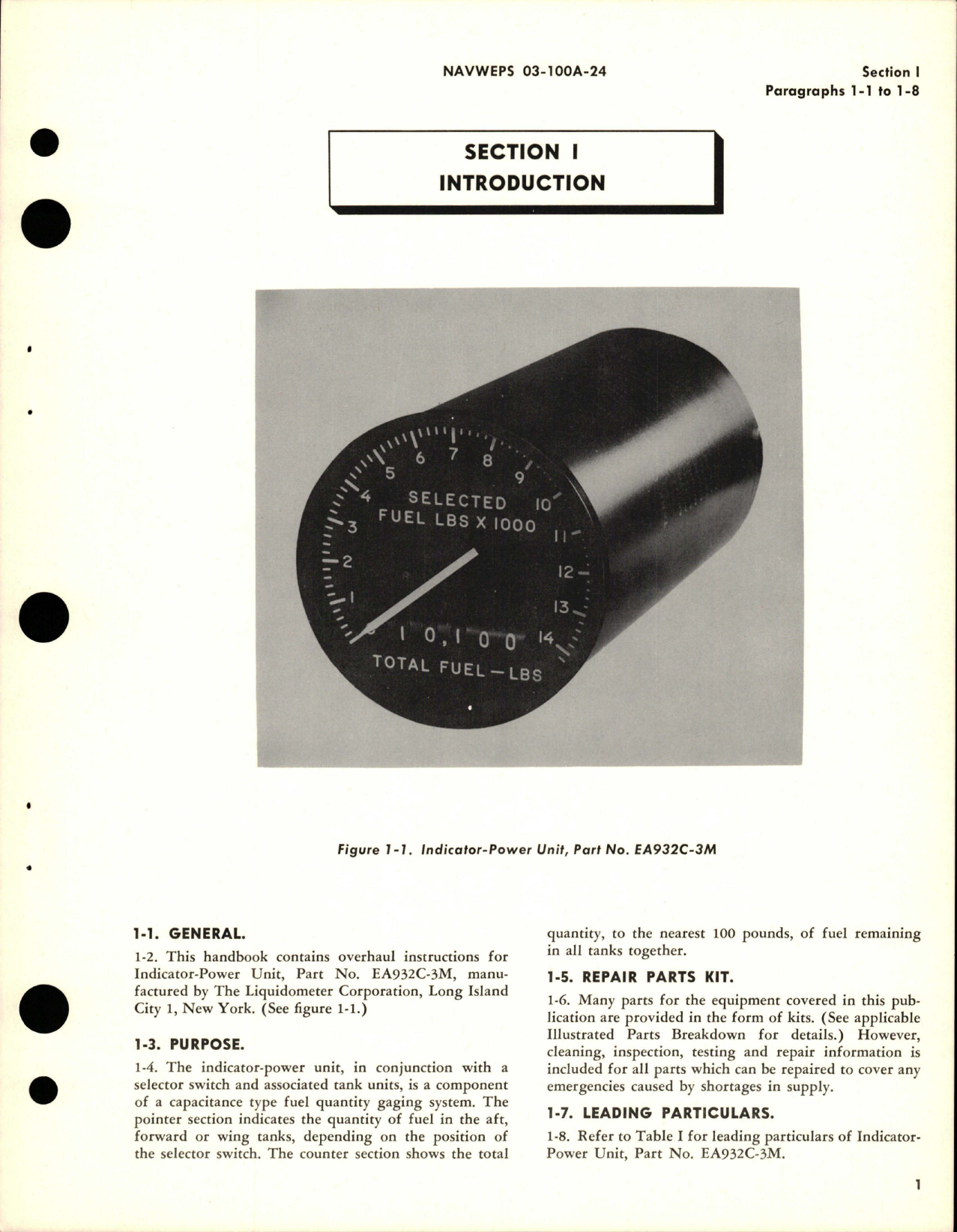 Sample page 5 from AirCorps Library document: Overhaul Instructions for Indicator-Power Unit - Part EA932C-3M