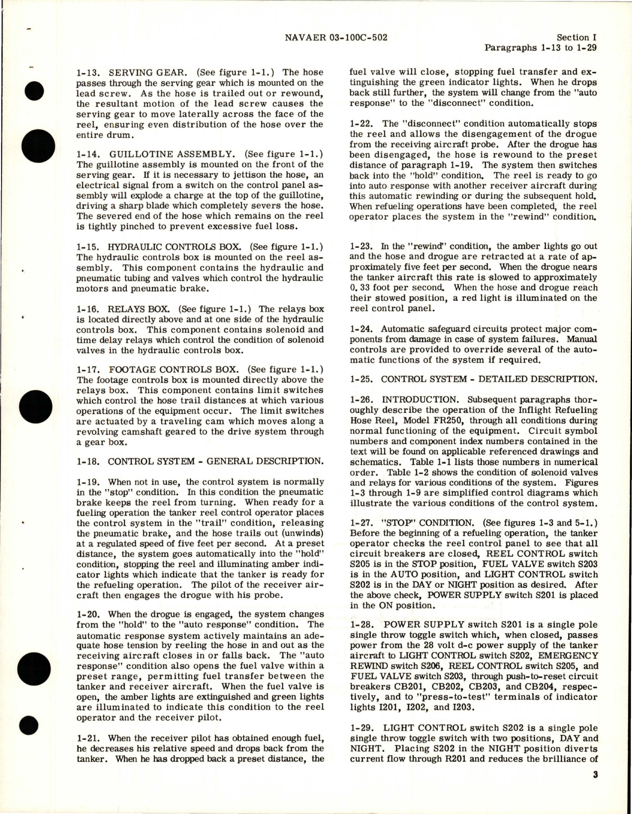 Sample page 7 from AirCorps Library document: Operation and Maintenance Instructions for Inflight Refueling Hose Reel Assembly - Model FR250 