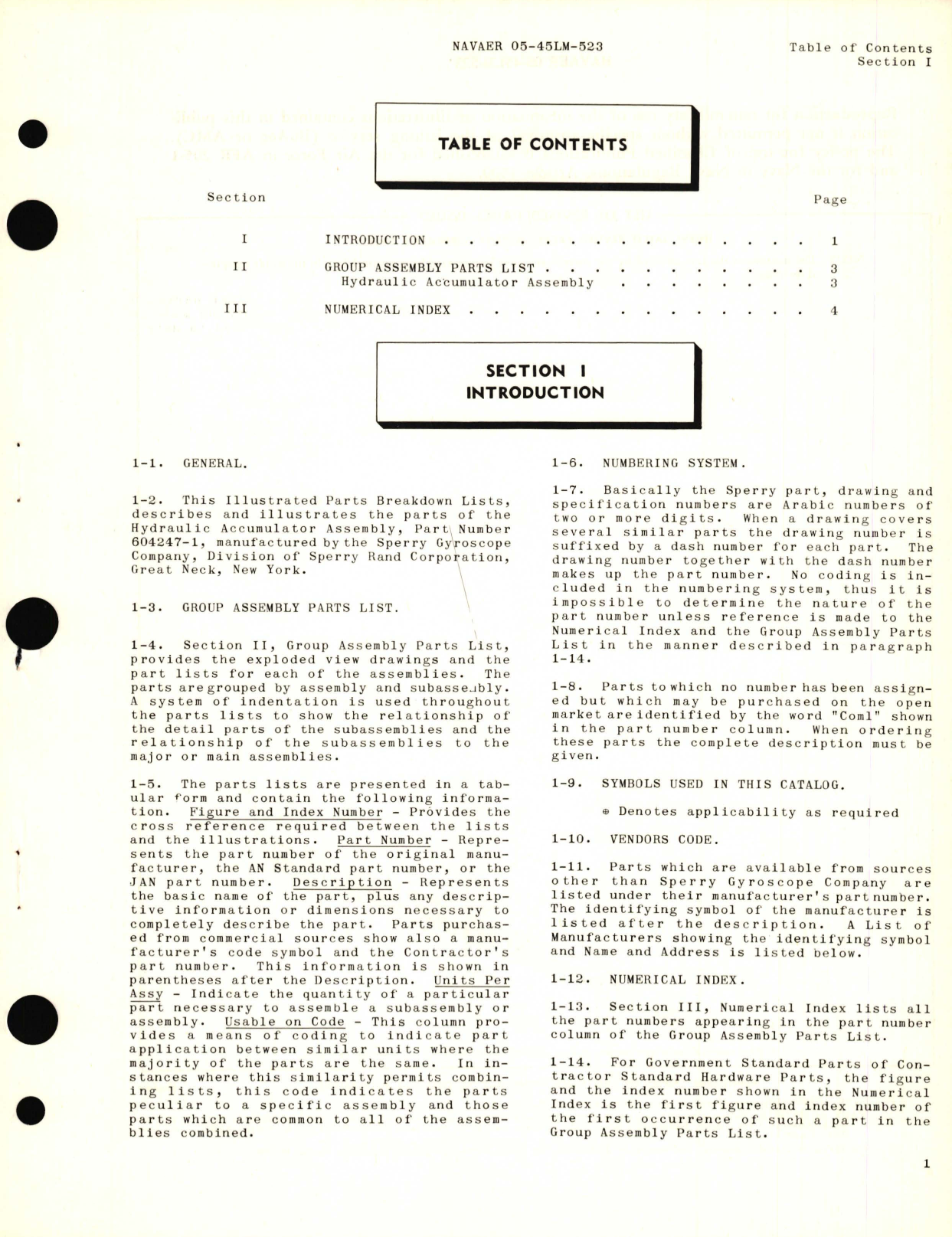 Sample page 3 from AirCorps Library document: Illustrated Parts Breakdown for Hydraulic Accumulator Part No. 604247-1 