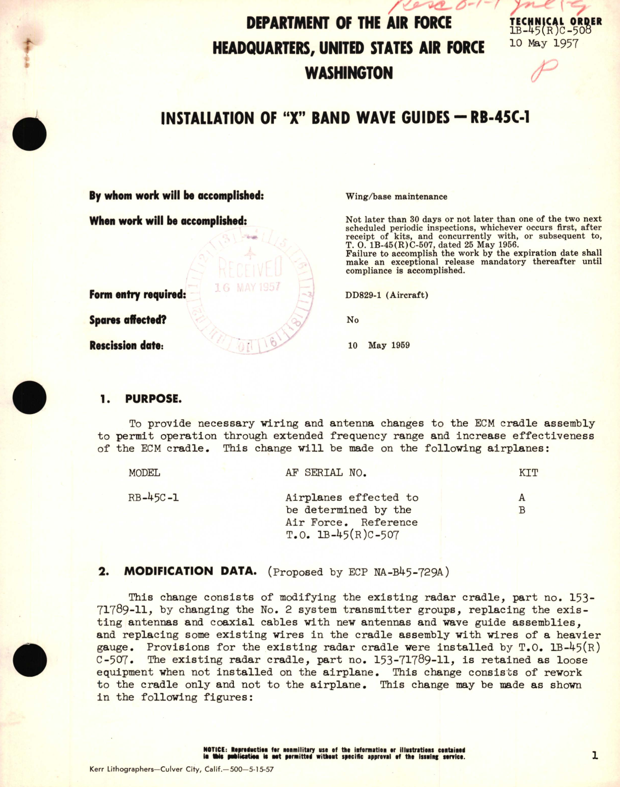 Sample page 1 from AirCorps Library document: Installation of 