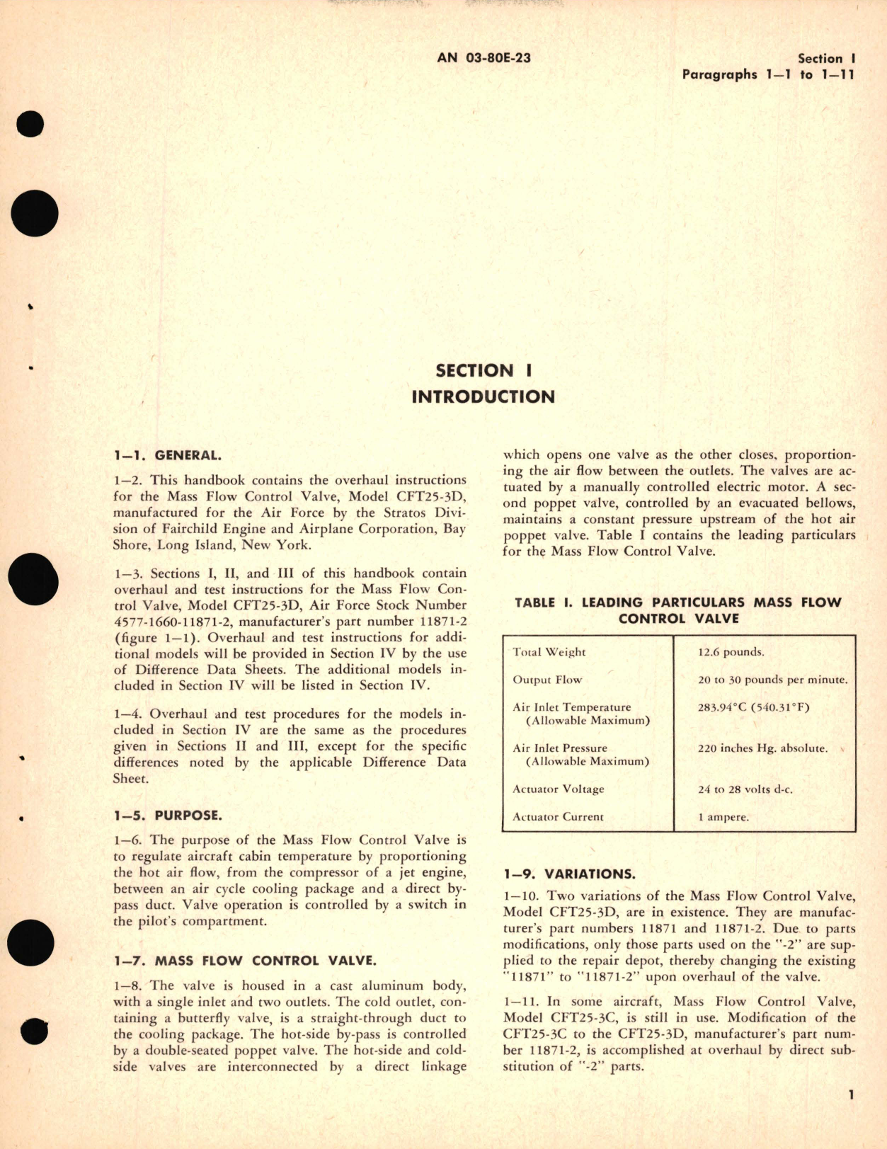 Sample page 5 from AirCorps Library document: Overhaul Instructions for Mass Flow Control Valve Model No. CFT 25-3D, Part No. 11871-2