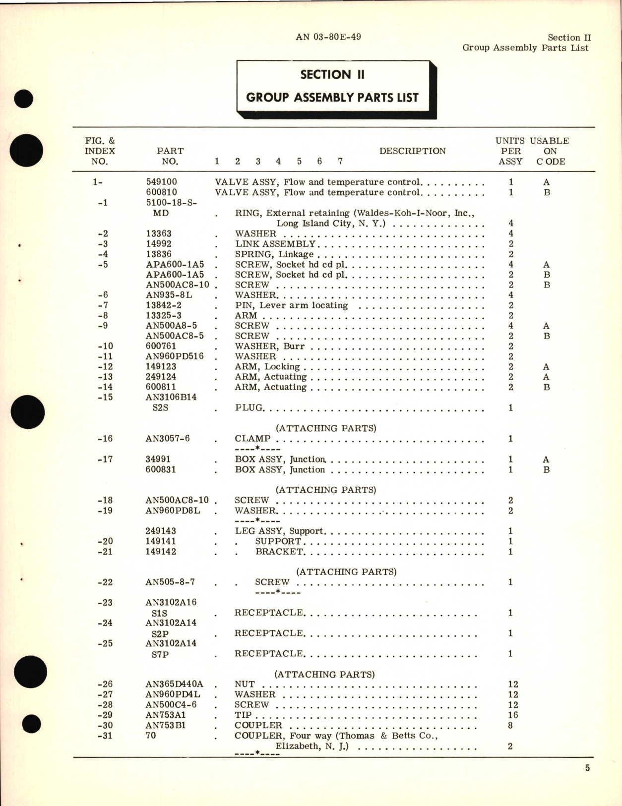 Sample page 7 from AirCorps Library document: Illustrated Parts Breakdown for Flow and Temperature Control Valves Part No. 549100 and 600810 